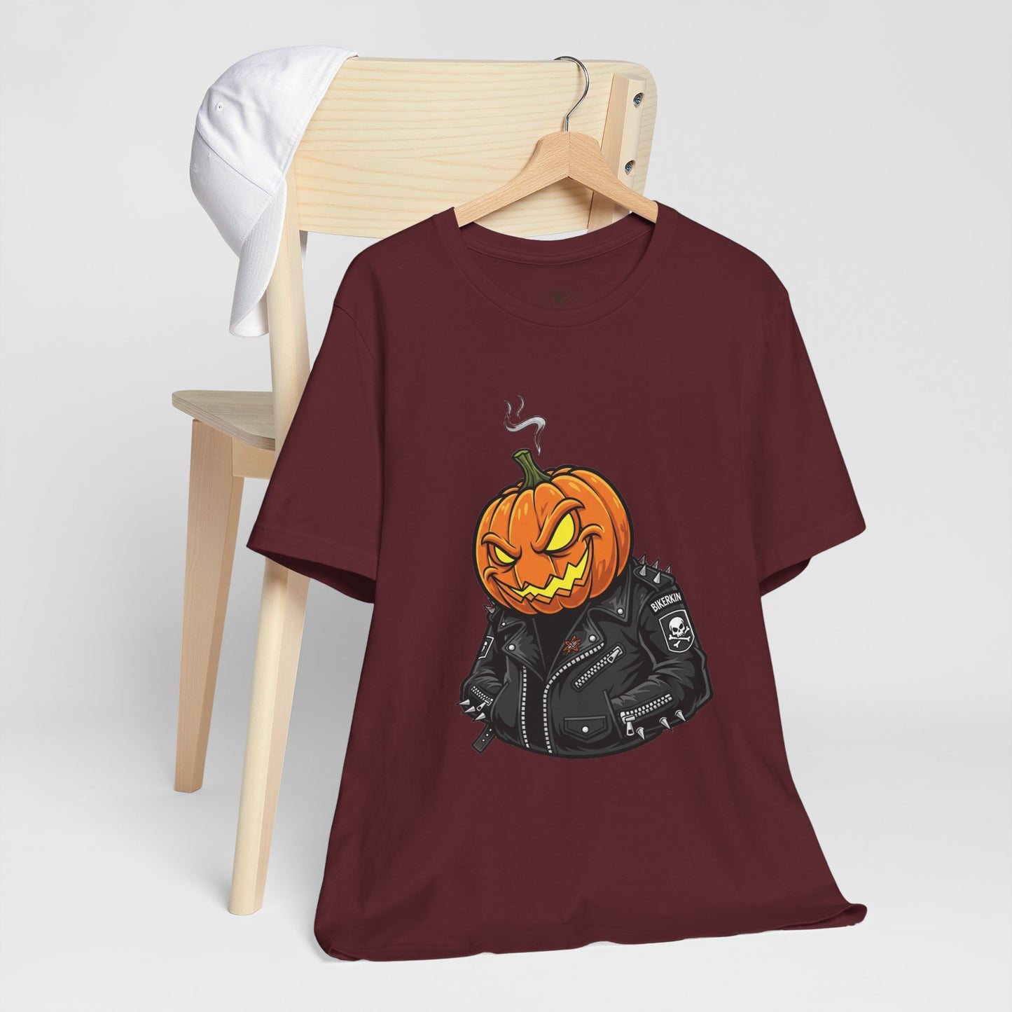 Pumpkin Punk T-Shirt - Edgy Halloween Graphic Tee for Unisex Style at Autumn Parties