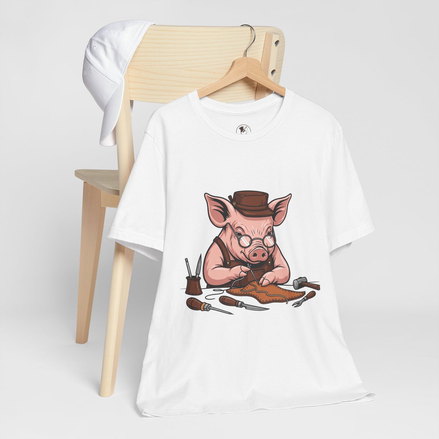 Pig Carver Tee - Funny Pig Shirt for Animal Lovers, Unique Crafting Humor Apparel, Perfect Farm Style Gift - ArtOm_farm™ LEATHER