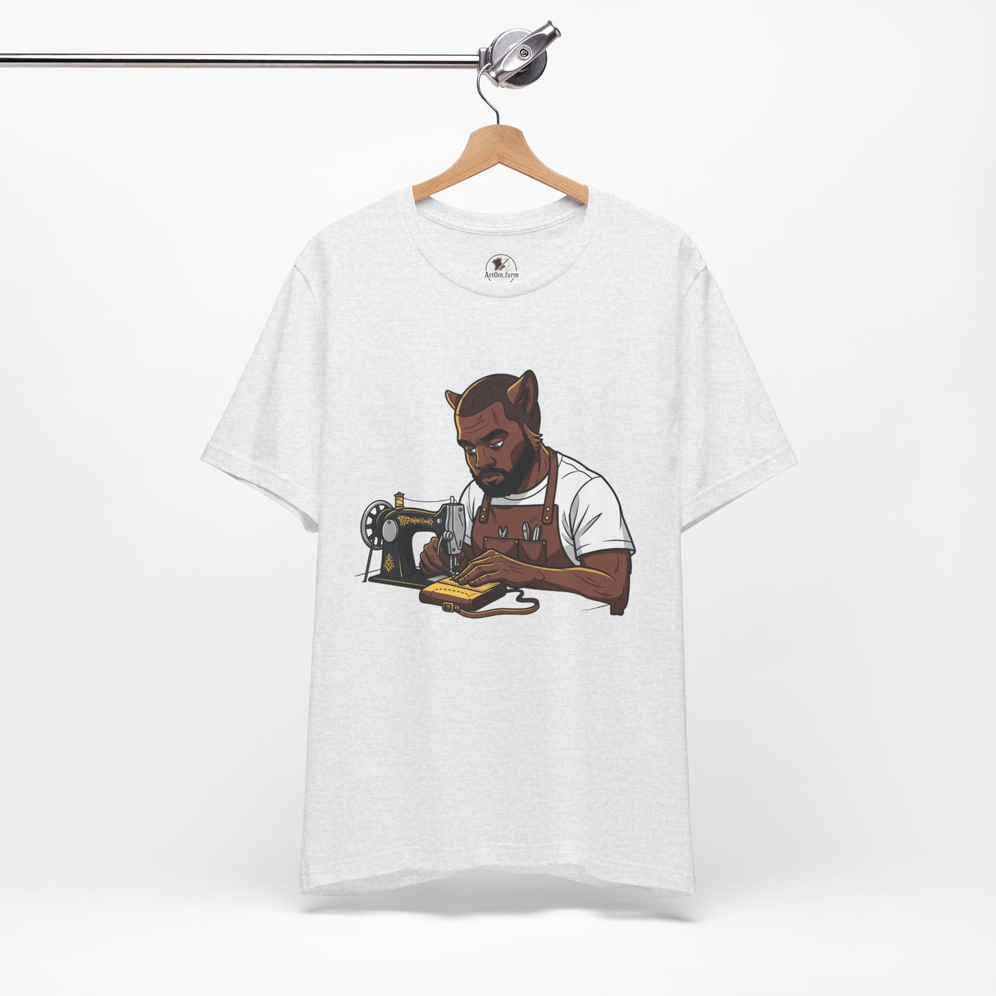Crafty Cat Sewing T-Shirt, Funny Handmade Apparel for Cat Lovers and Creatives - ArtOm_farm™ LEATHER