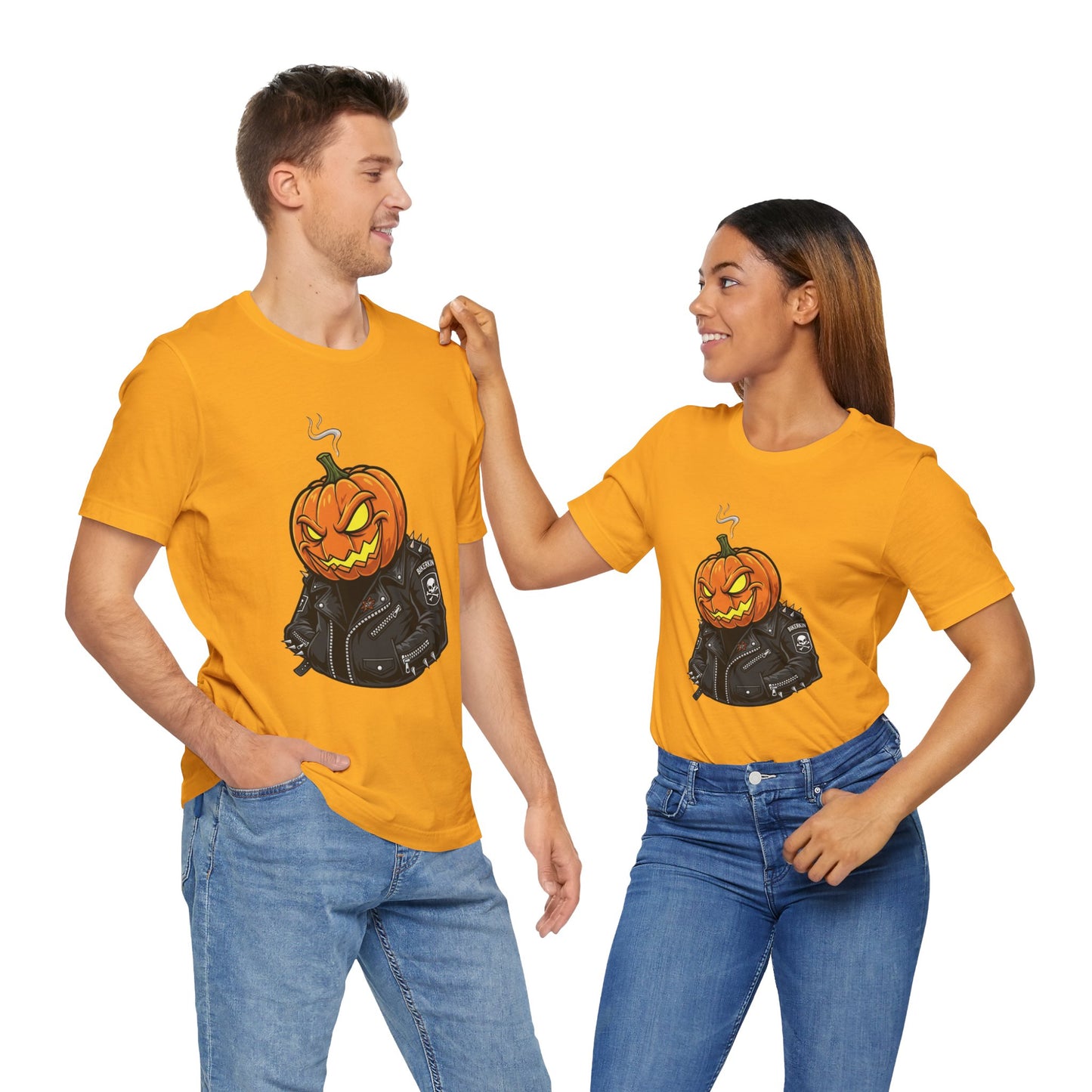 Pumpkin Punk T-Shirt - Edgy Halloween Graphic Tee for Unisex Style at Autumn Parties