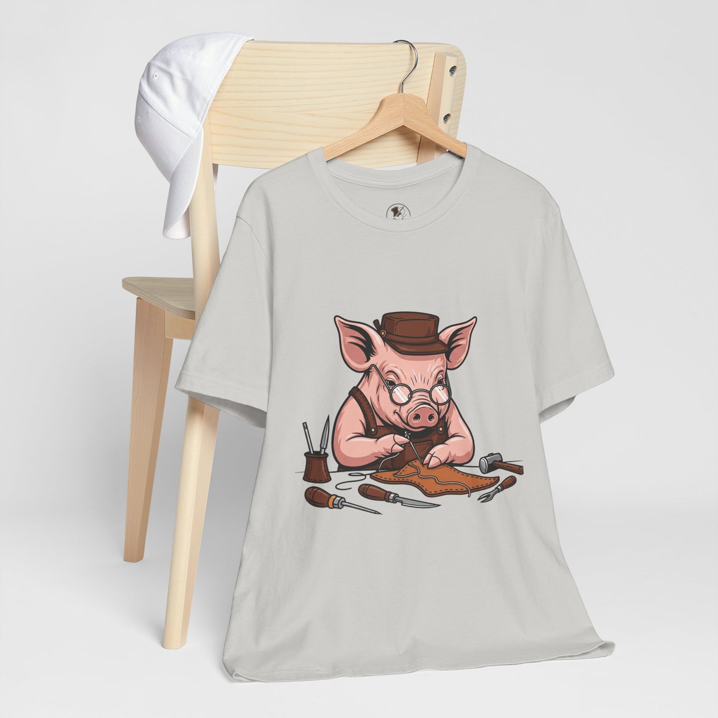 Pig Carver Tee - Funny Pig Shirt for Animal Lovers, Unique Crafting Humor Apparel, Perfect Farm Style Gift - ArtOm_farm™ LEATHER