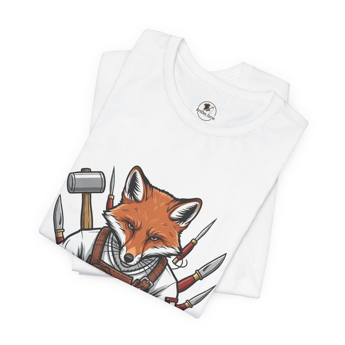 Crafty Fox T-Shirt - Funny Artisan Tee for Crafters, Perfect Gift for Art Lovers, Unique Handmade Vibes - ArtOm_farm™ LEATHER