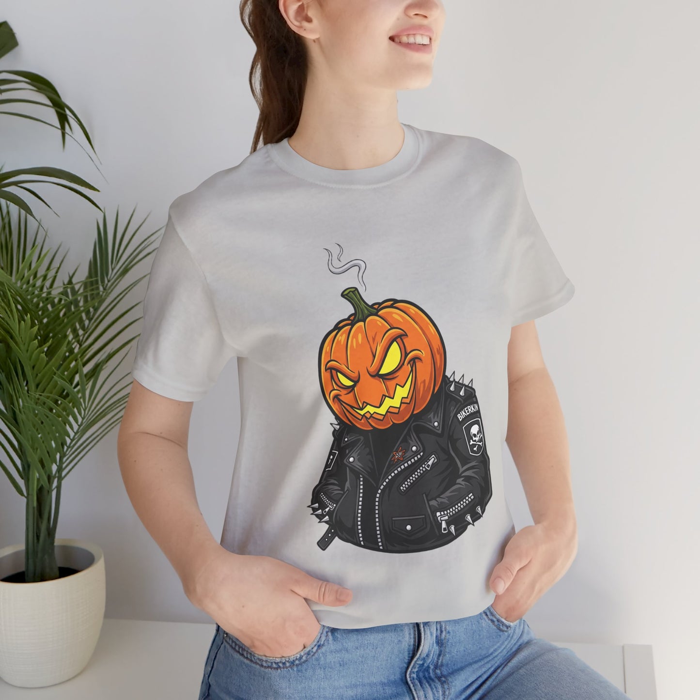 Pumpkin Punk T-Shirt - Edgy Halloween Graphic Tee for Unisex Style at Autumn Parties