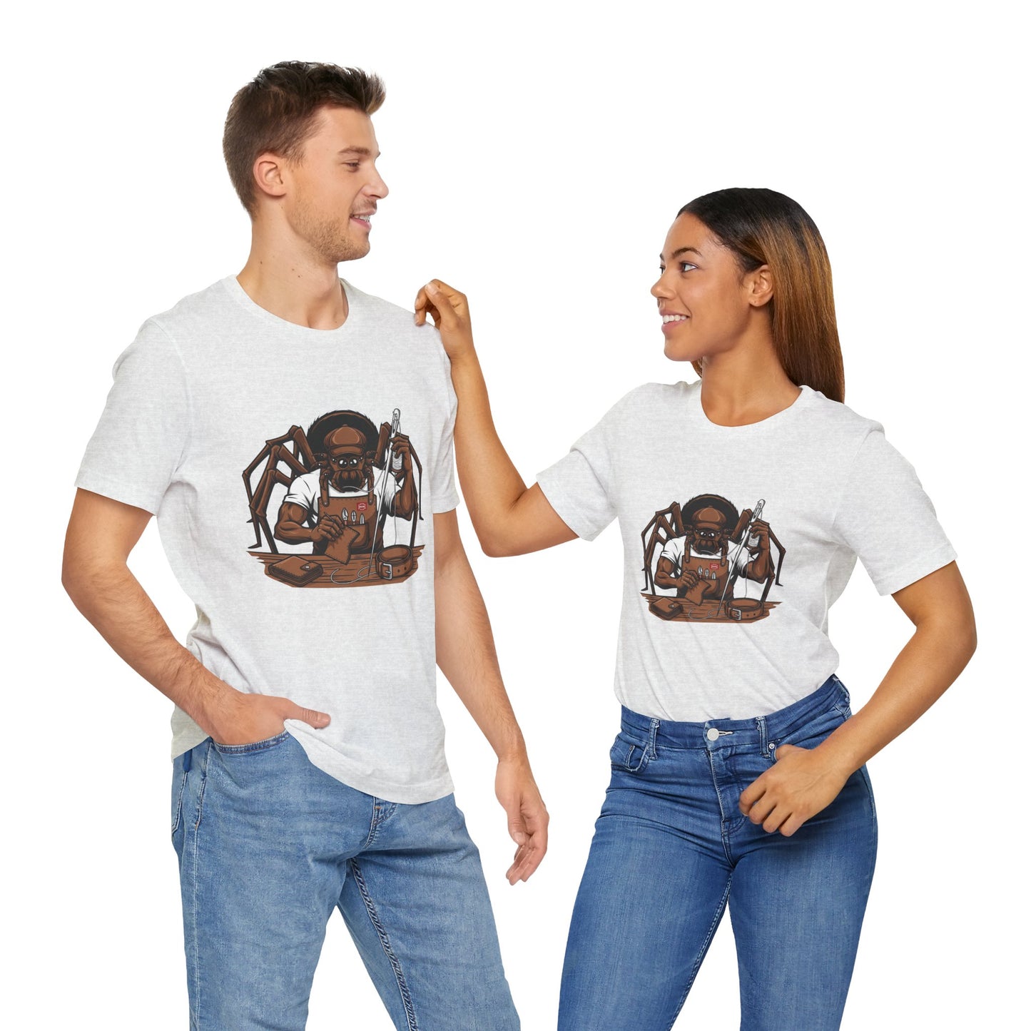 Spider-Man Graphic Tee for Unisex, Fun Short Sleeve Jersey Top, Perfect Gift for Comic Lovers, Casual Wear, Halloween Costume Essential - ArtOm_farm™ LEATHER
