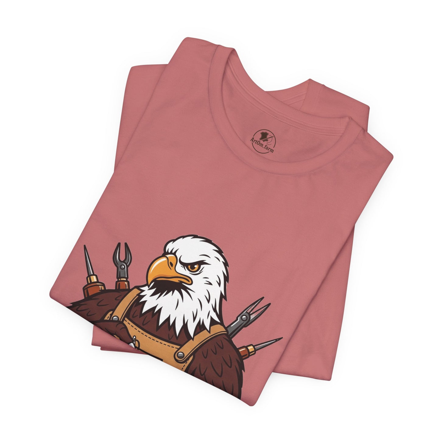 Crafty Eagle DIY Shirt - Unisex Tee for Crafters, Eagle Graphic Design, Gift for Men and Women - ArtOm_farm™ LEATHER