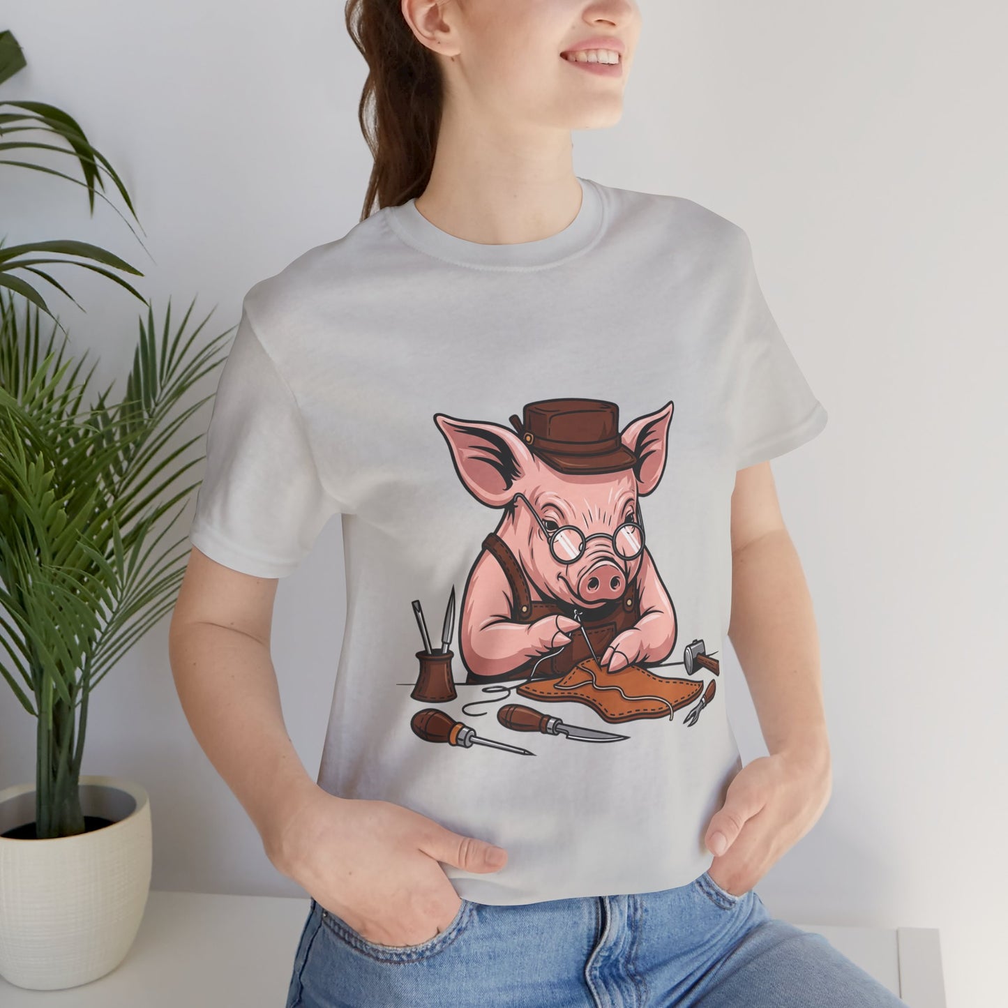 Pig Carver Tee - Funny Pig Shirt for Animal Lovers, Unique Crafting Humor Apparel, Perfect Farm Style Gift - ArtOm_farm™ LEATHER