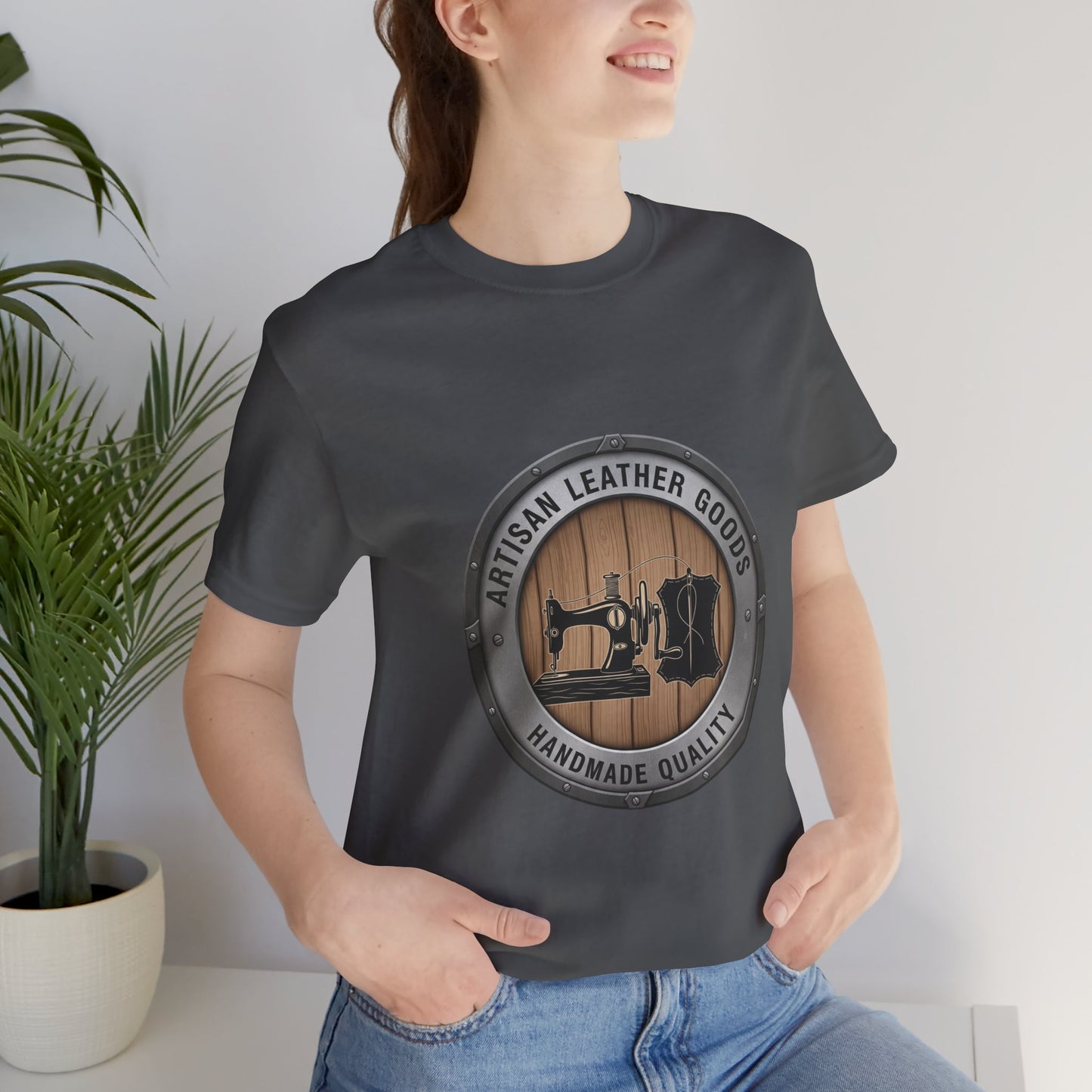 Artisan Leather Goods T-Shirt for Casual Wear, Handmade Quality Tee - Perfect Gift for Crafters and Father's Day - ArtOm_farm™ LEATHER