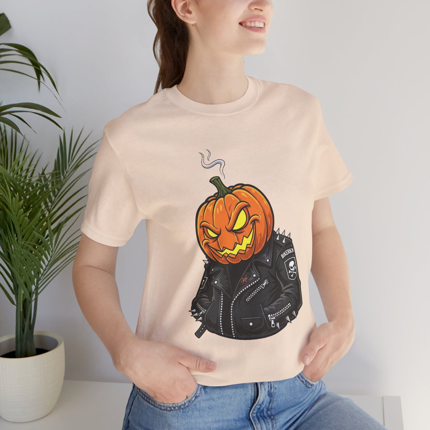 Pumpkin Punk T-Shirt - Edgy Halloween Graphic Tee for Unisex Style at Autumn Parties