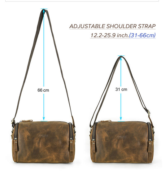 Retro Leather Messenger Bag - Crazy Horse Style Fashion for Men - ArtOm_farm™ LEATHER