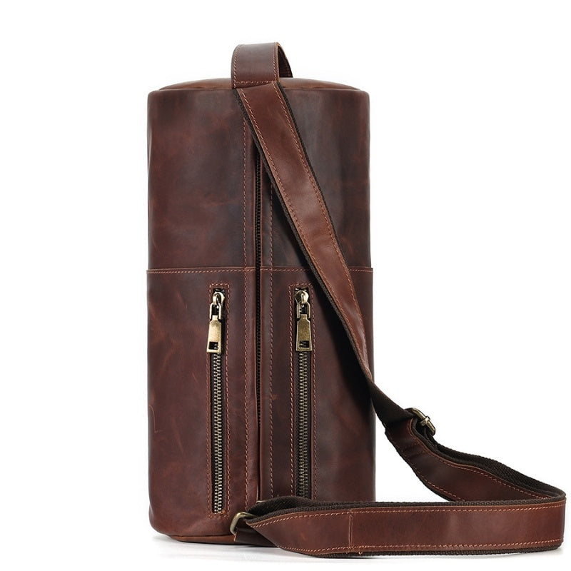 Crazy Horse Leather Crossbody Bag - Vintage Style for Unique Fashion - ArtOm_farm™ LEATHER