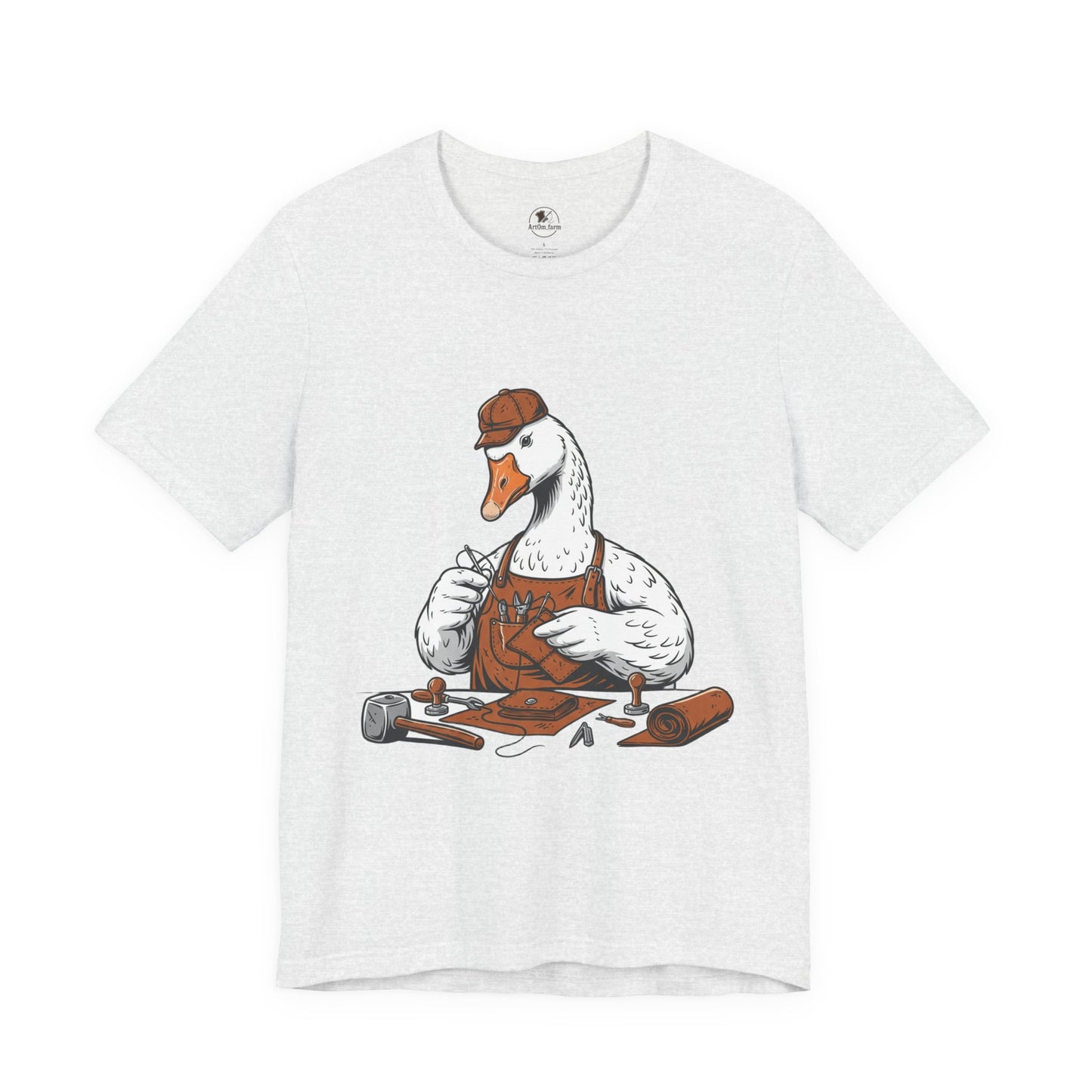 Creative Duck Artisan Tee - Unisex Graphic T-Shirt, Unique Gift for Crafters, Fun Animal Shirt, Artisan Duck Tee - ArtOm_farm™ LEATHER