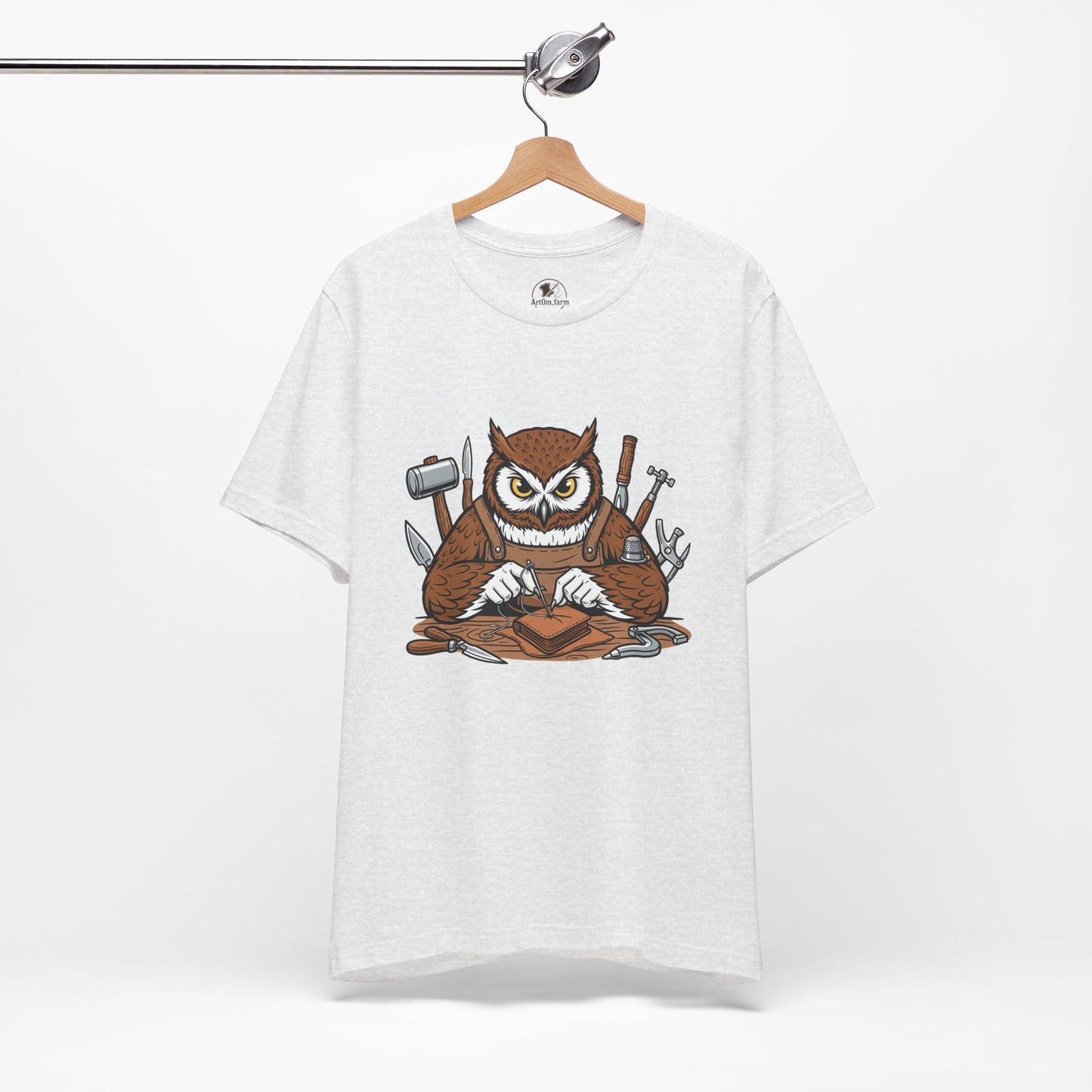 Owl Artisan Tee - Perfect Gift for Craft Lovers and Nature Enthusiasts, Handmade Casual Wear - ArtOm_farm™ LEATHER