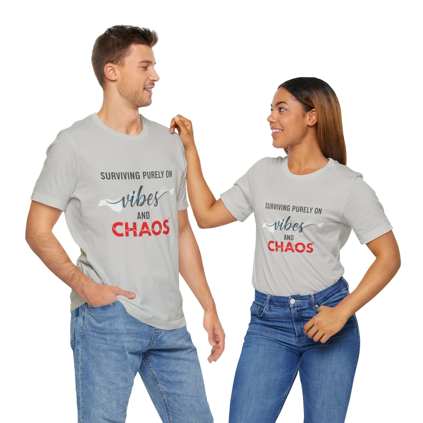 Vibes Chaos Tee - Unisex Jersey Short Sleeve Graphic T-Shirt for Casual Everyday Wear and Summer Essentials - ArtOm_farm™ LEATHER