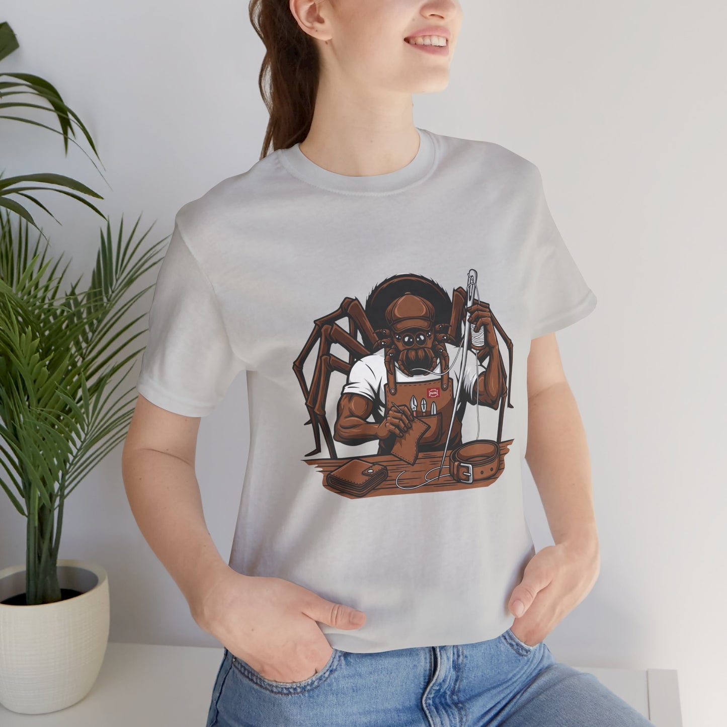 Spider-Man Graphic Tee for Unisex, Fun Short Sleeve Jersey Top, Perfect Gift for Comic Lovers, Casual Wear, Halloween Costume Essential - ArtOm_farm™ LEATHER