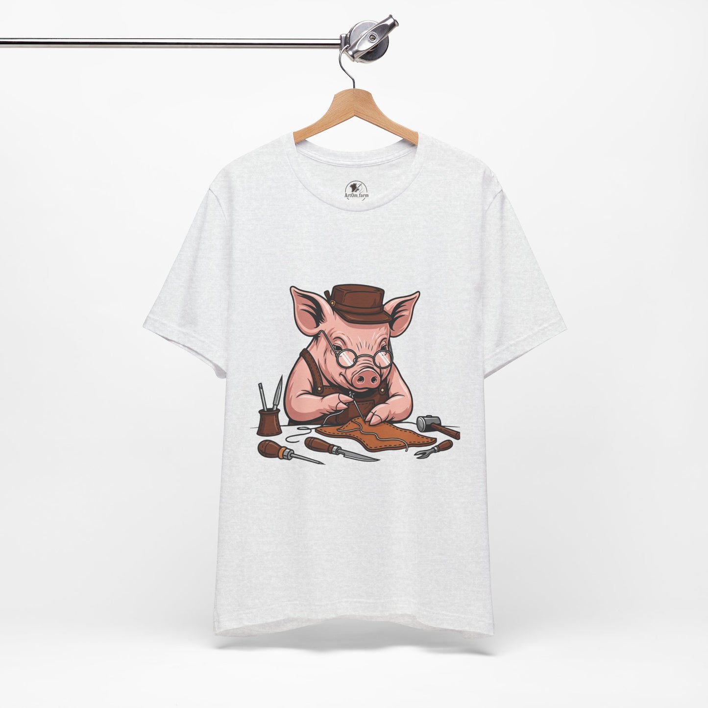 Pig Carver Tee - Funny Pig Shirt for Animal Lovers, Unique Crafting Humor Apparel, Perfect Farm Style Gift - ArtOm_farm™ LEATHER