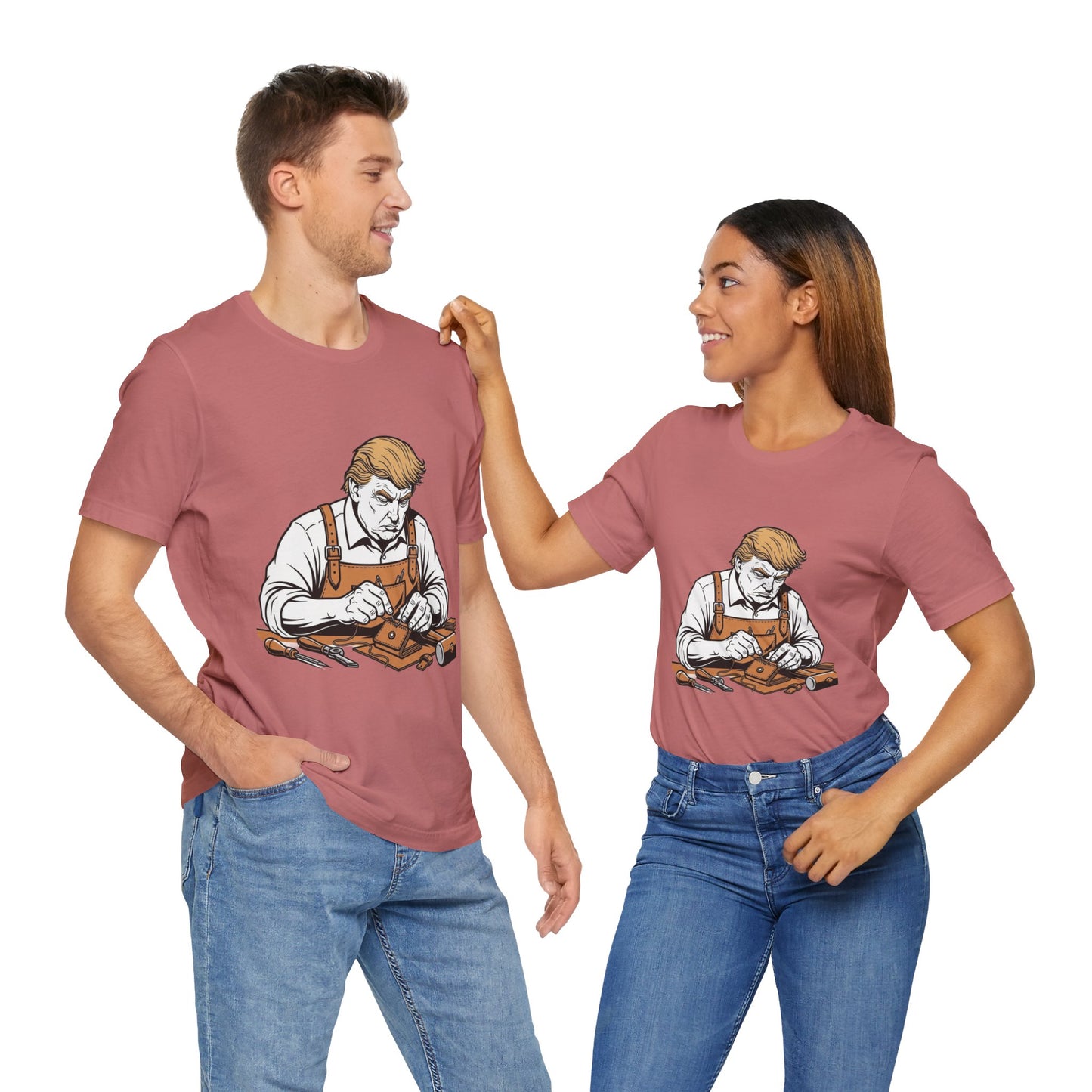 Craftsman Graphic Tee - Workshop T-Shirt for Hobbyists, Unisex Short Sleeve Father's Day Apparel, Artisan Merch - ArtOm_farm™ LEATHER