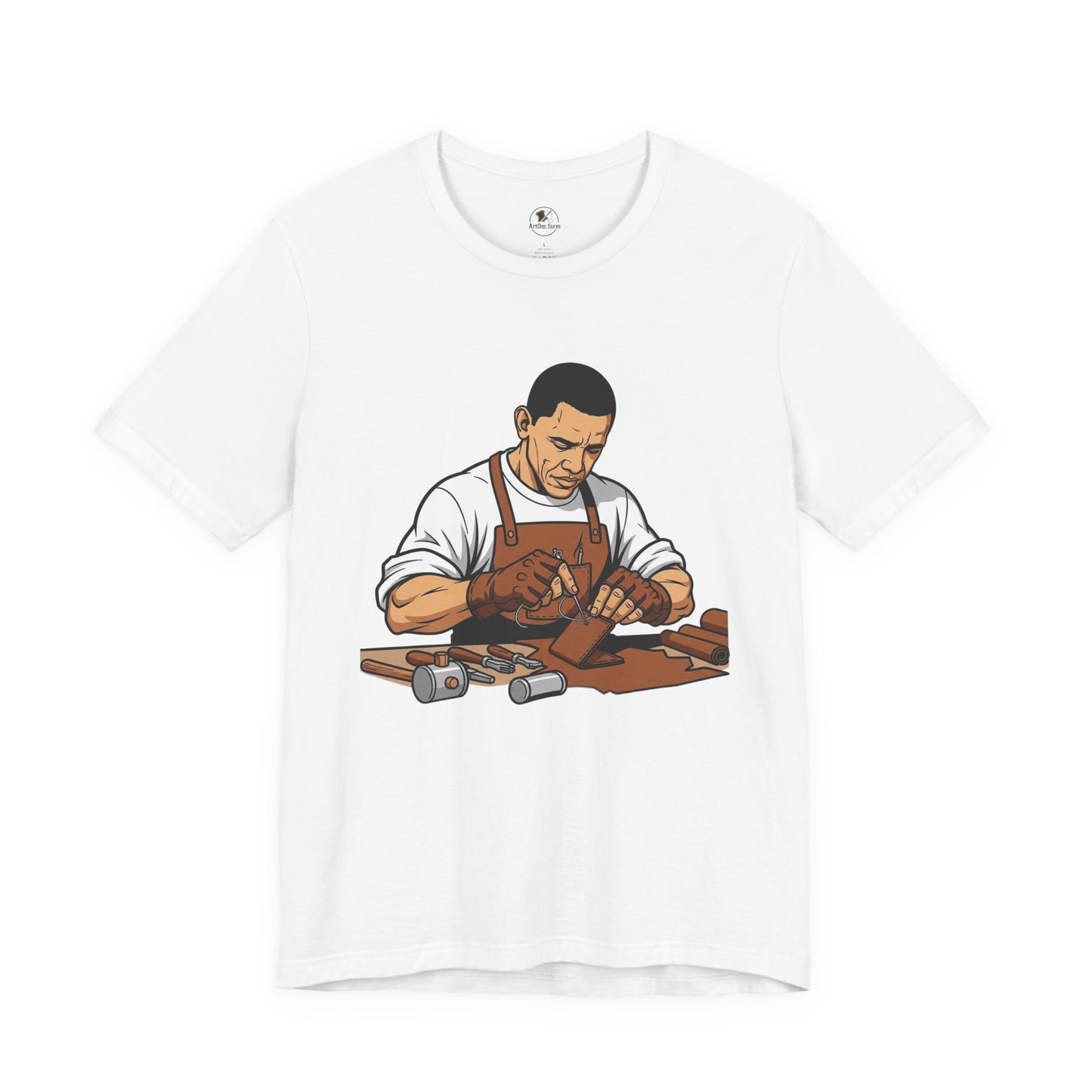 Craftsman Tee for Art Lovers - Unisex Shirt, Handyman Gift for Woodworking Enthusiasts, Perfect Father's Day Gift - ArtOm_farm™ LEATHER