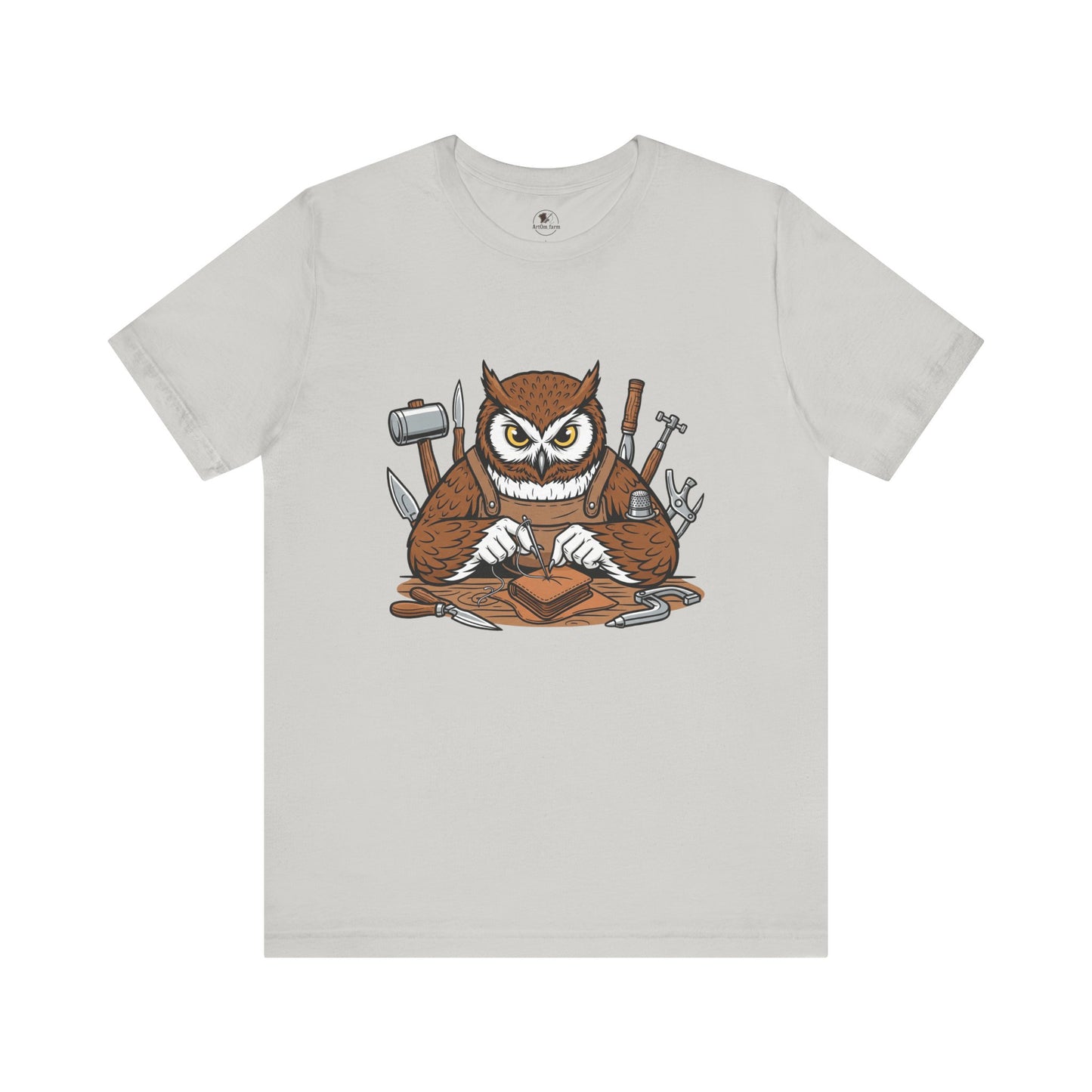 Owl Artisan Tee - Perfect Gift for Craft Lovers and Nature Enthusiasts, Handmade Casual Wear - ArtOm_farm™ LEATHER