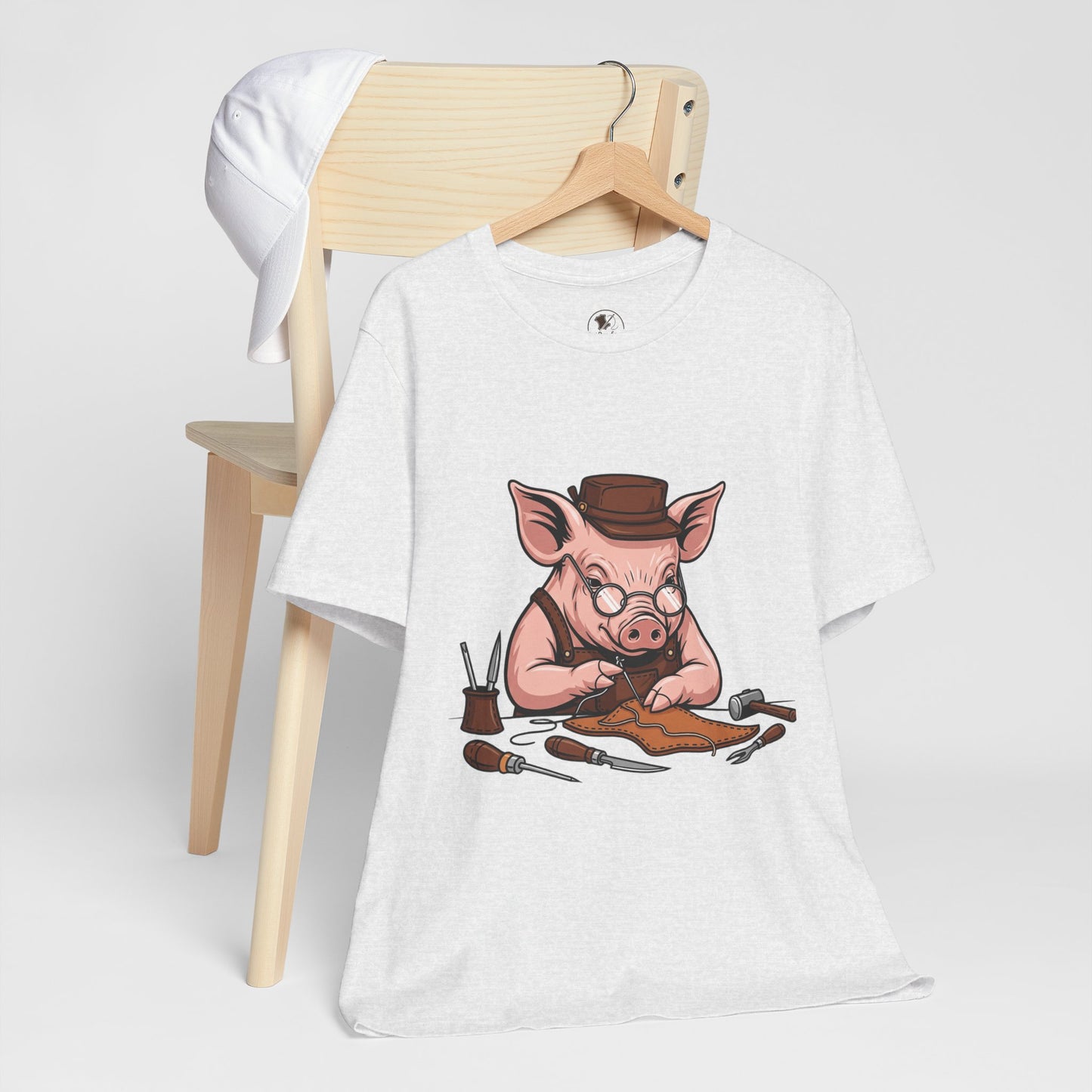 Pig Carver Tee - Funny Pig Shirt for Animal Lovers, Unique Crafting Humor Apparel, Perfect Farm Style Gift - ArtOm_farm™ LEATHER