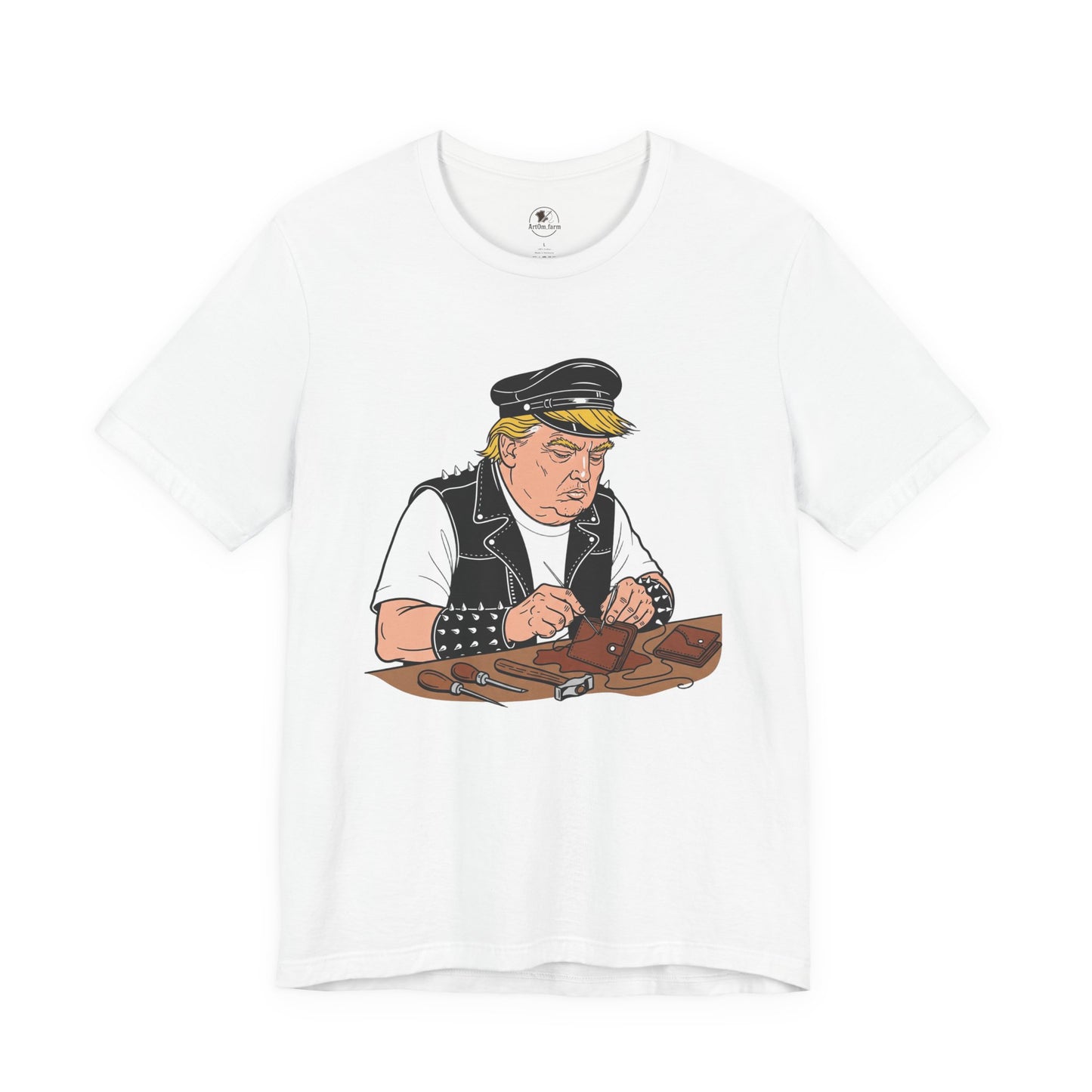 Funny Graphic Tee - Unisex Humorous Shirt for Casual Wear and Unique Gift for Him - ArtOm_farm™ LEATHER