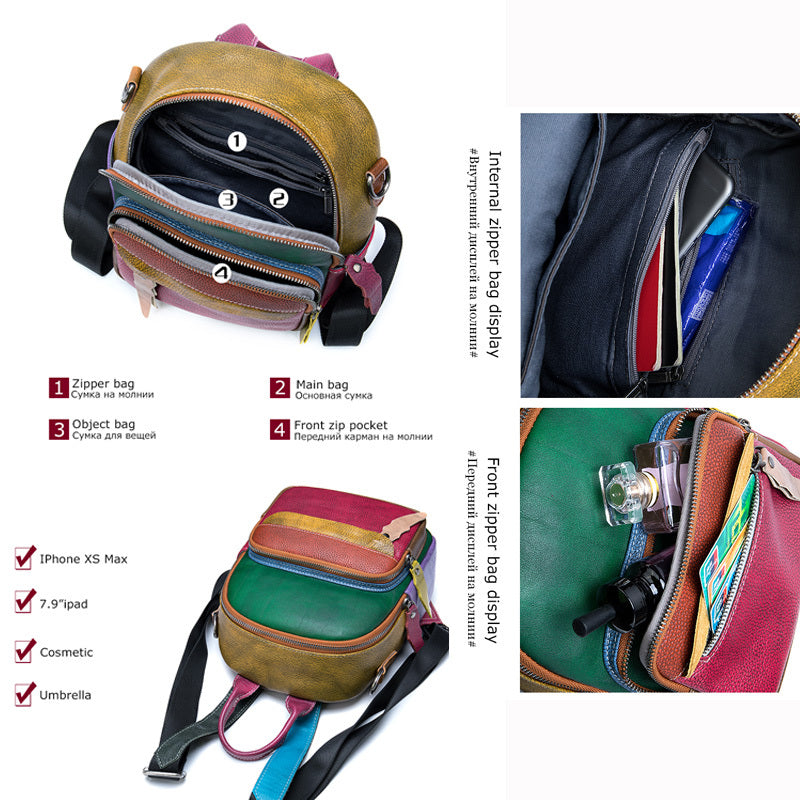 Vintage Leather Backpack - Timeless Style and Durability - ArtOm_farm™ LEATHER