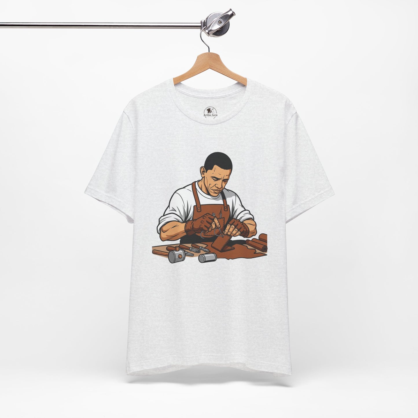 Craftsman Tee for Art Lovers - Unisex Shirt, Handyman Gift for Woodworking Enthusiasts, Perfect Father's Day Gift - ArtOm_farm™ LEATHER