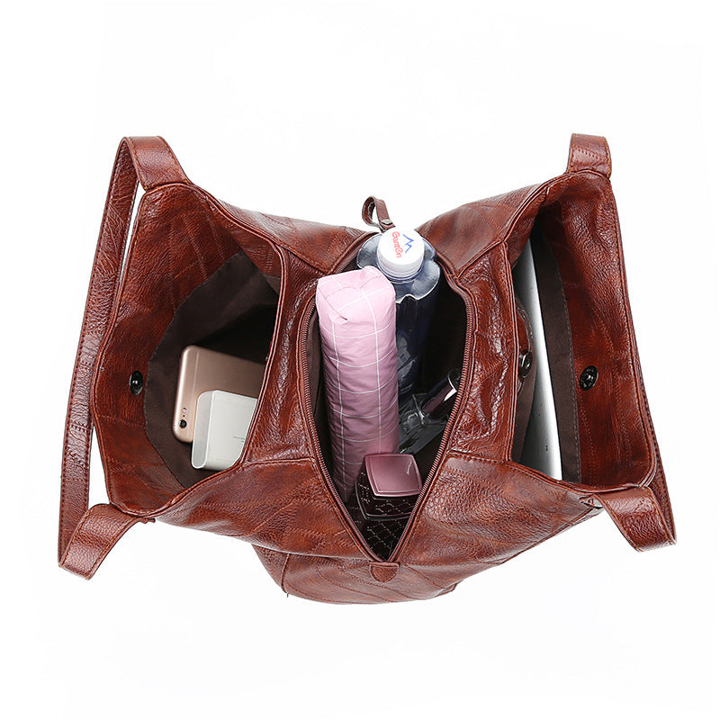 Vintage Leather Shoulder Bag - Soft and Stylish Handcrafted Accessory - ArtOm_farm™ LEATHER