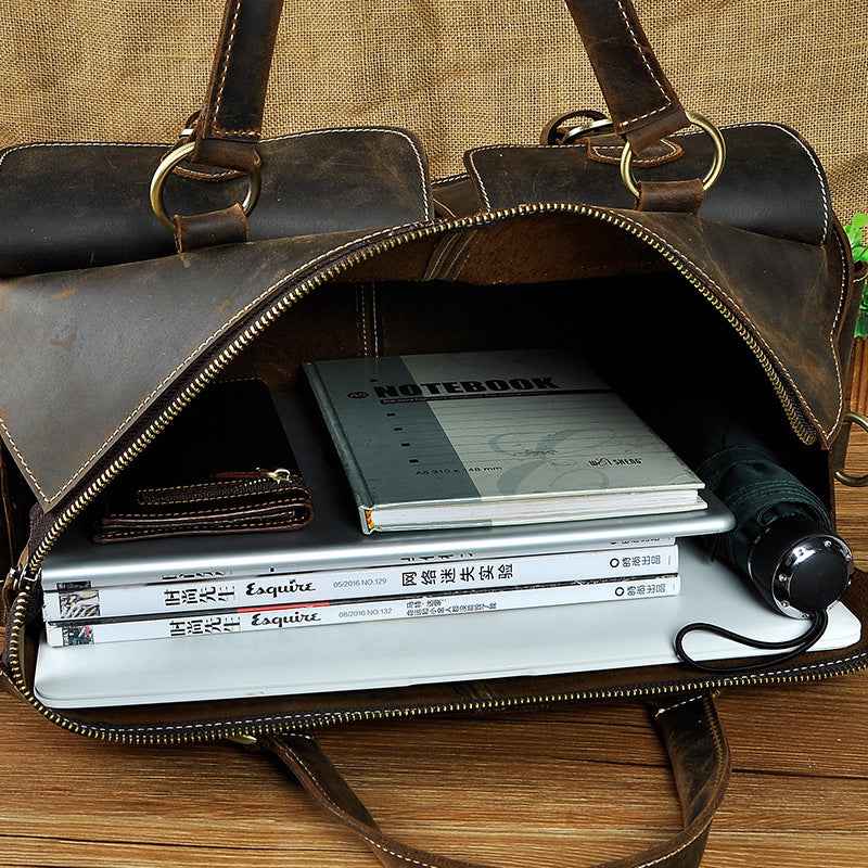 Crazy Horse Leather Bag for Durable Style and Versatility - ArtOm_farm™ LEATHER