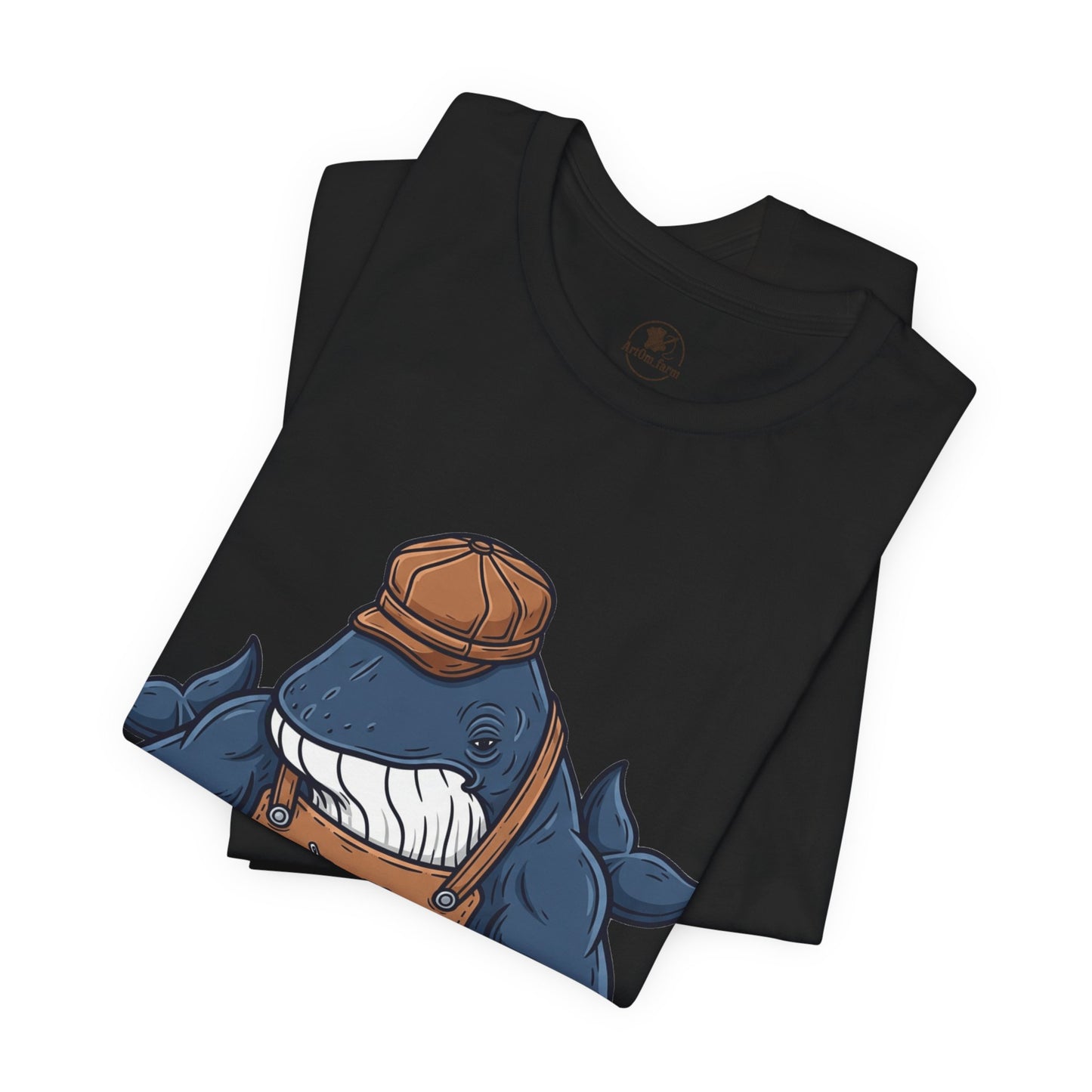 Crafty Shark Tee - Fun Unisex Casual Shirt for Ocean Lovers, Unique Gift Idea and Art Inspired Apparel - ArtOm_farm™ LEATHER