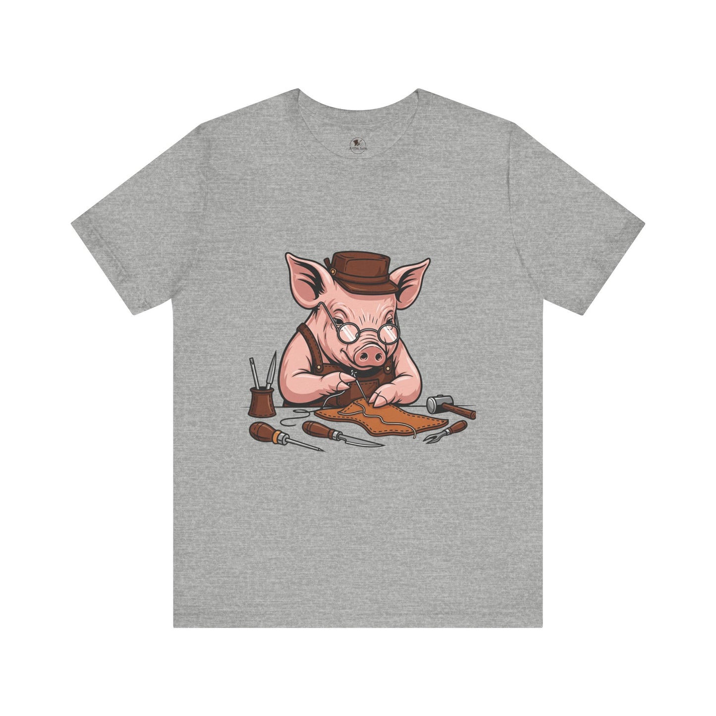 Pig Carver Tee - Funny Pig Shirt for Animal Lovers, Unique Crafting Humor Apparel, Perfect Farm Style Gift - ArtOm_farm™ LEATHER