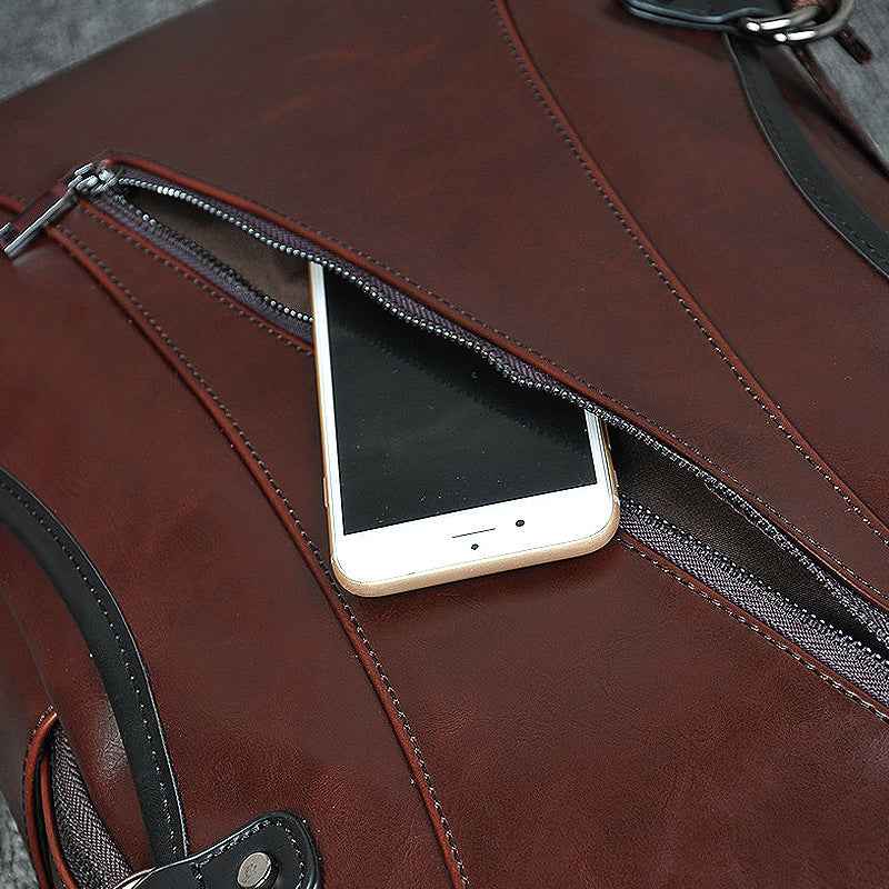 Crazy Horse Leather Backpack - Retro Traveler Design for Adventurers