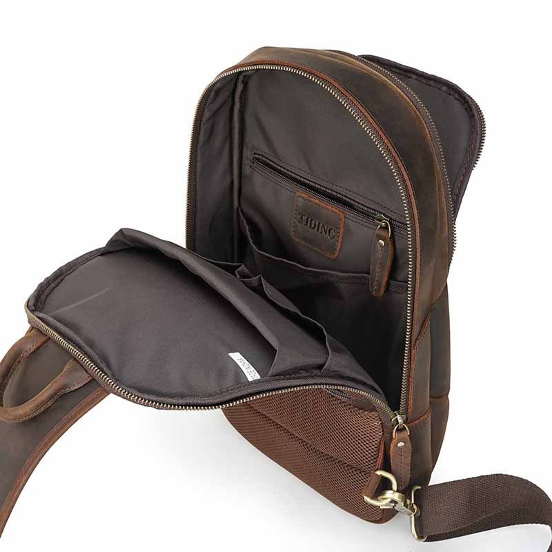 Vintage Leather Men's Chest Bag - Casual Style for Modern Adventurers - ArtOm_farm™ LEATHER