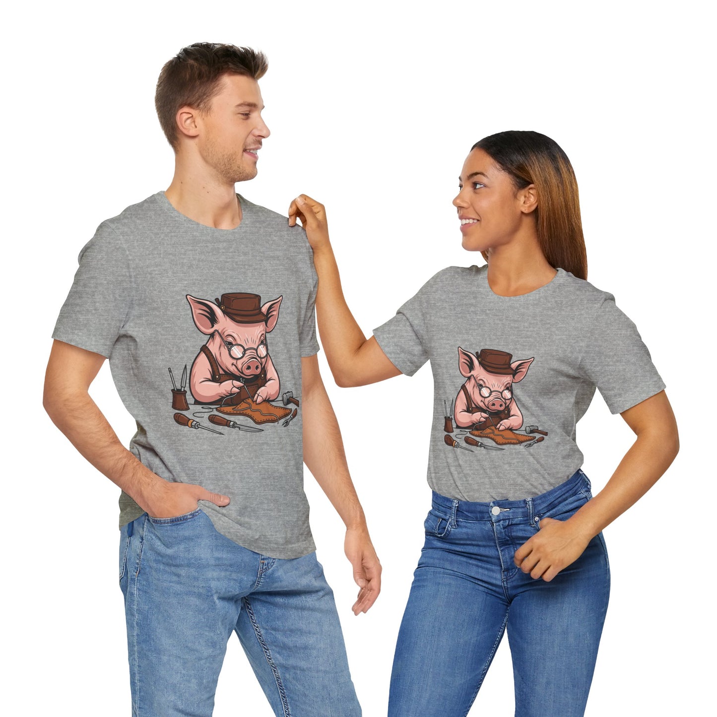 Pig Carver Tee - Funny Pig Shirt for Animal Lovers, Unique Crafting Humor Apparel, Perfect Farm Style Gift - ArtOm_farm™ LEATHER