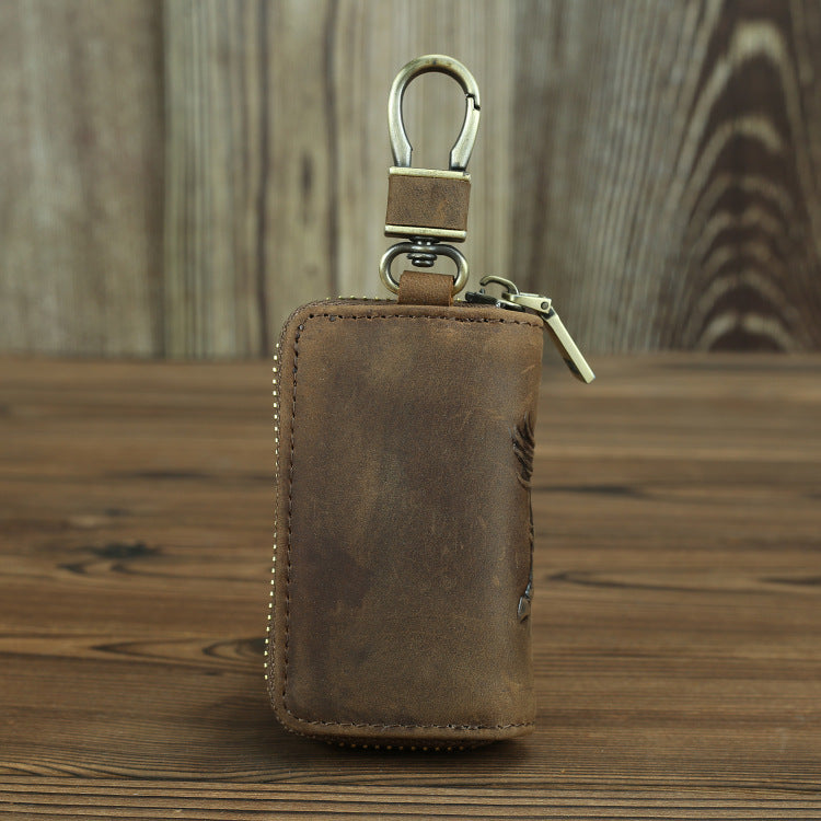 Zodiac Horse Key Case - Stylish and Unique Accessory for Astrology Lovers - ArtOm_farm™ LEATHER
