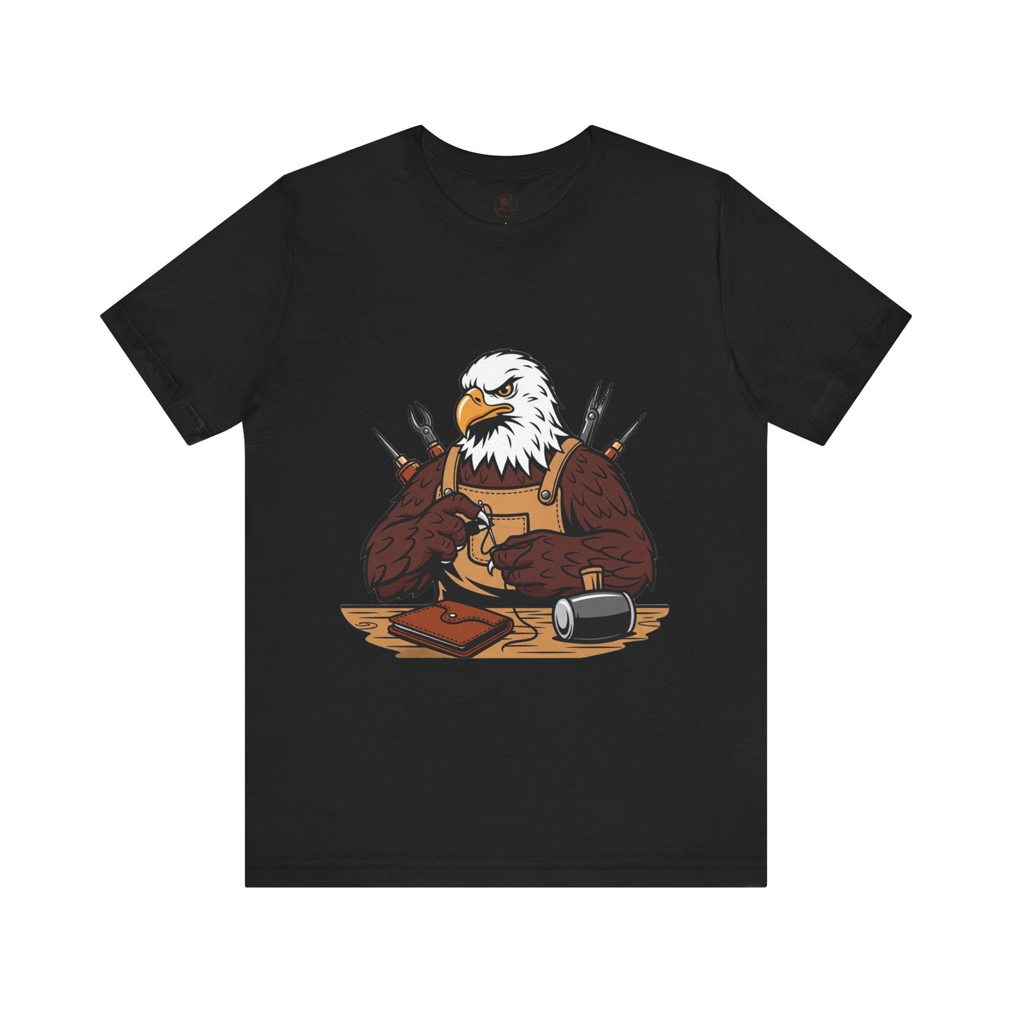 Crafty Eagle DIY Shirt - Unisex Tee for Crafters, Eagle Graphic Design, Gift for Men and Women - ArtOm_farm™ LEATHER