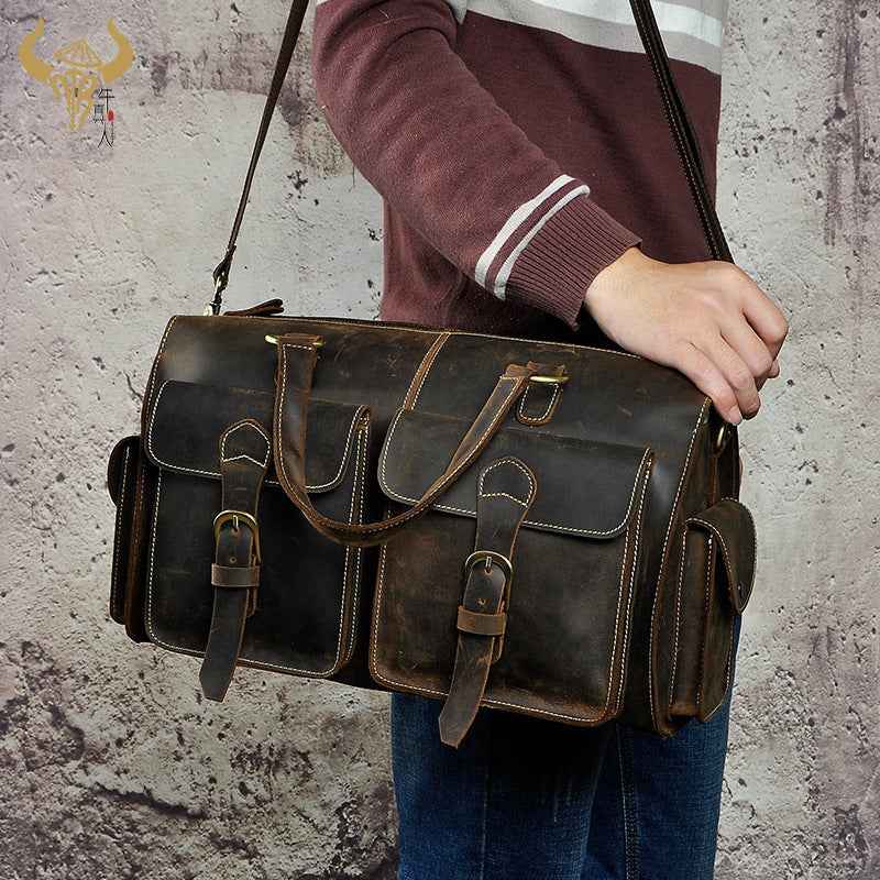Crazy Horse Leather Bag for Durable Style and Versatility - ArtOm_farm™ LEATHER