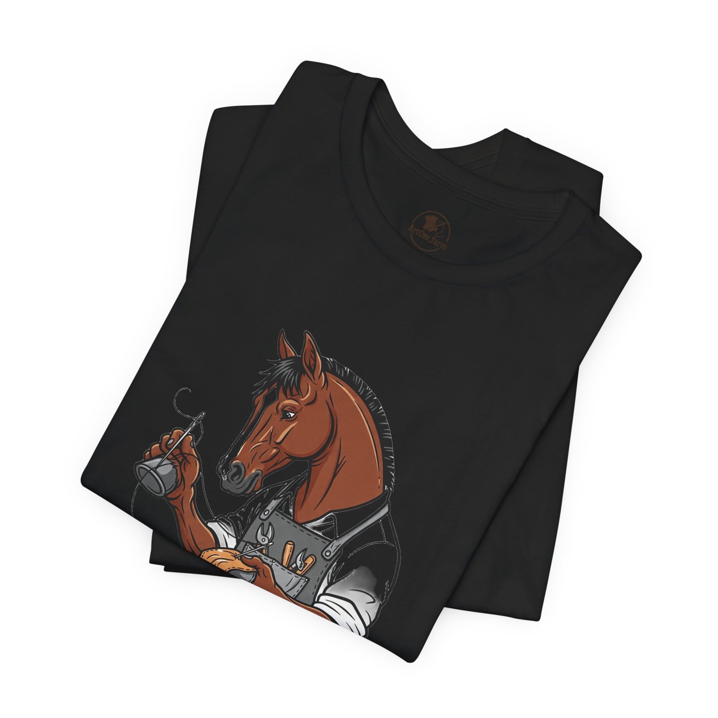 Equestrian Unisex Tee - Funny Horse Shirt for Animal Enthusiasts, Perfect Gift for Horse Lovers - ArtOm_farm™ LEATHER