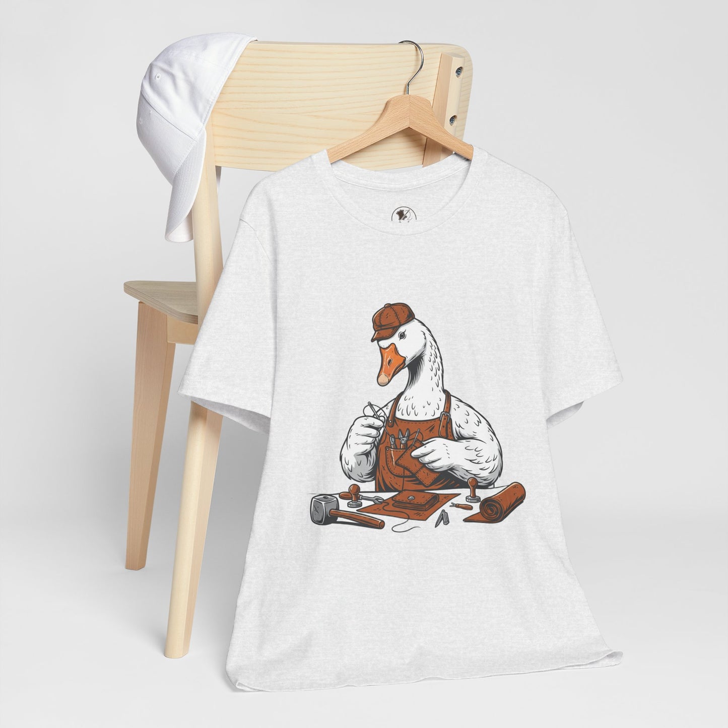 Creative Duck Artisan Tee - Unisex Graphic T-Shirt, Unique Gift for Crafters, Fun Animal Shirt, Artisan Duck Tee - ArtOm_farm™ LEATHER