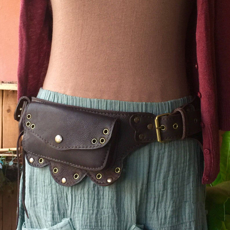Vintage Leather Belt Wallet for Timeless Style and Functionality - ArtOm_farm™ LEATHER