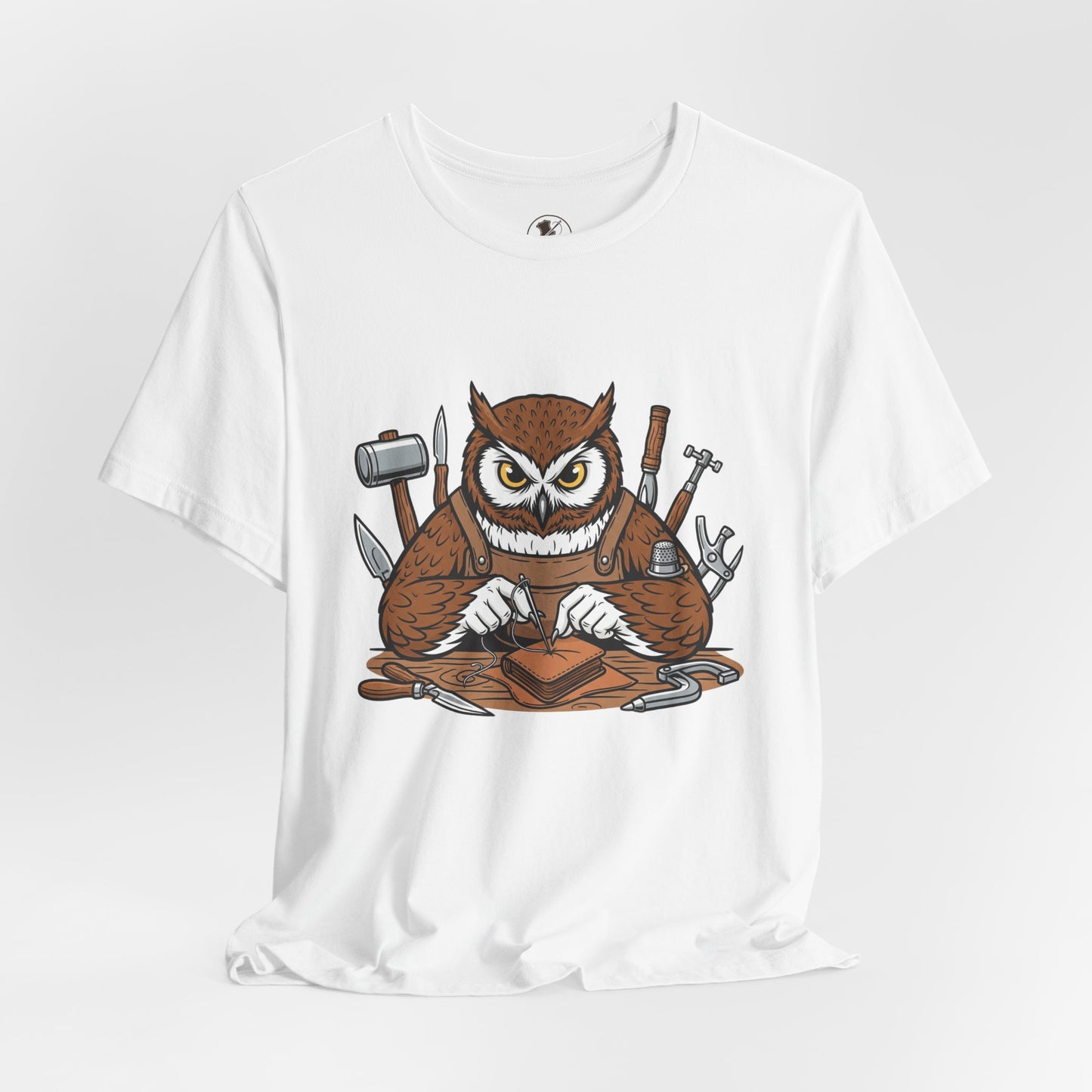 Owl Artisan Tee - Perfect Gift for Craft Lovers and Nature Enthusiasts, Handmade Casual Wear - ArtOm_farm™ LEATHER