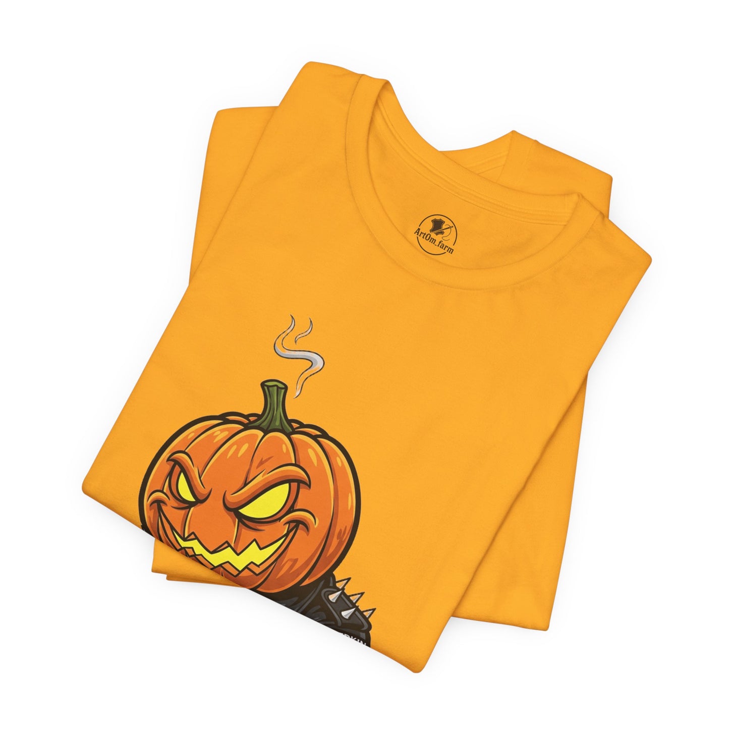 Pumpkin Punk T-Shirt - Edgy Halloween Graphic Tee for Unisex Style at Autumn Parties
