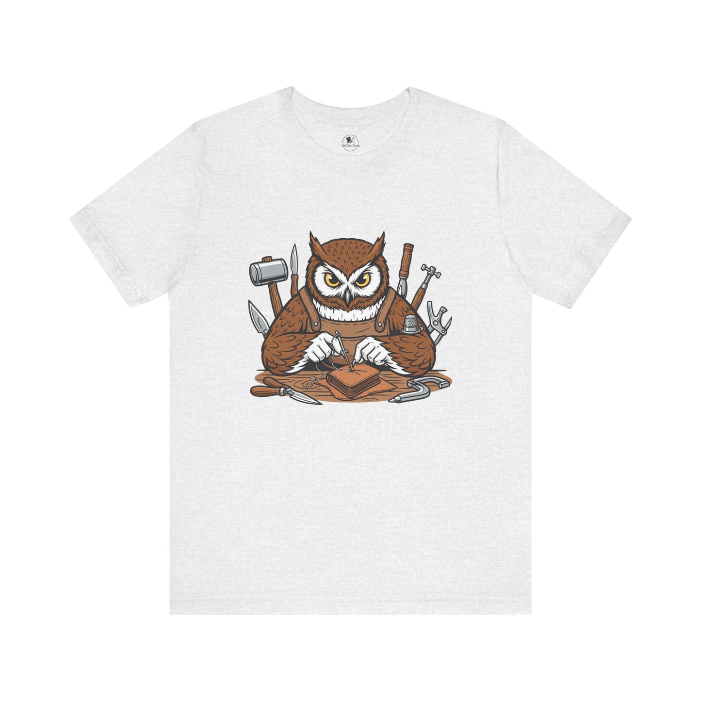 Owl Artisan Tee - Perfect Gift for Craft Lovers and Nature Enthusiasts, Handmade Casual Wear - ArtOm_farm™ LEATHER