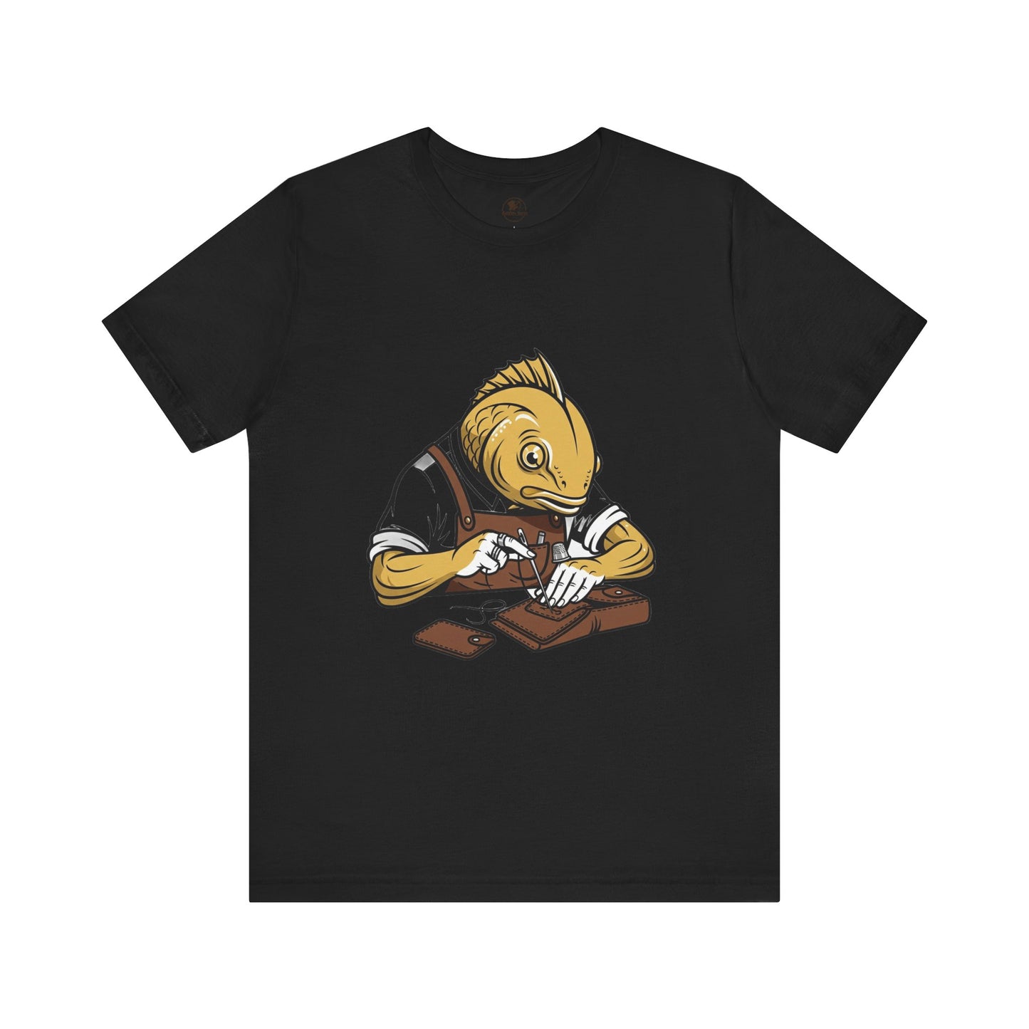 Creative Fish Artist Tee - Unique Graphic Tee for Art Lovers, Eco-Friendly Casual Wear - ArtOm_farm™ LEATHER