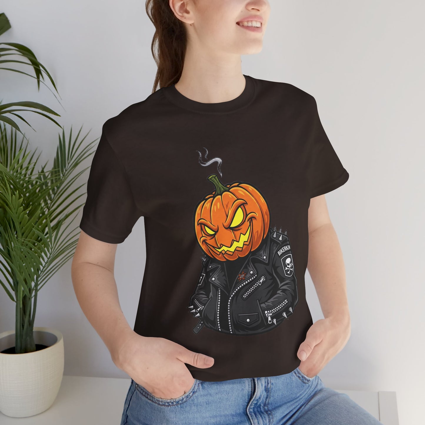Pumpkin Punk T-Shirt - Edgy Halloween Graphic Tee for Unisex Style at Autumn Parties