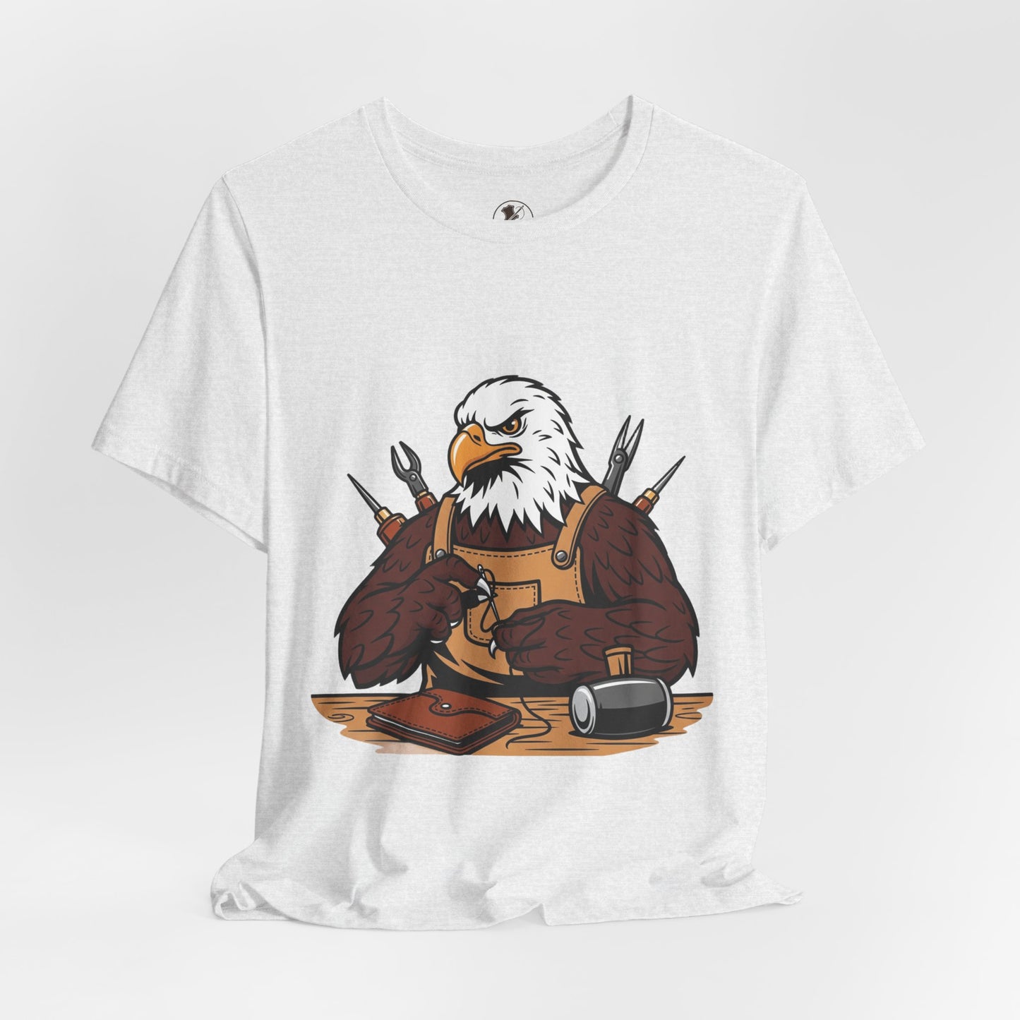 Crafty Eagle DIY Shirt - Unisex Tee for Crafters, Eagle Graphic Design, Gift for Men and Women - ArtOm_farm™ LEATHER