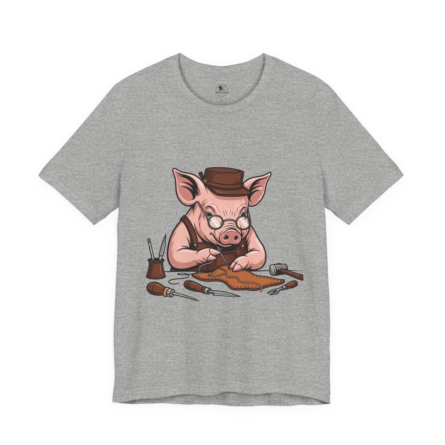 Pig Carver Tee - Funny Pig Shirt for Animal Lovers, Unique Crafting Humor Apparel, Perfect Farm Style Gift - ArtOm_farm™ LEATHER