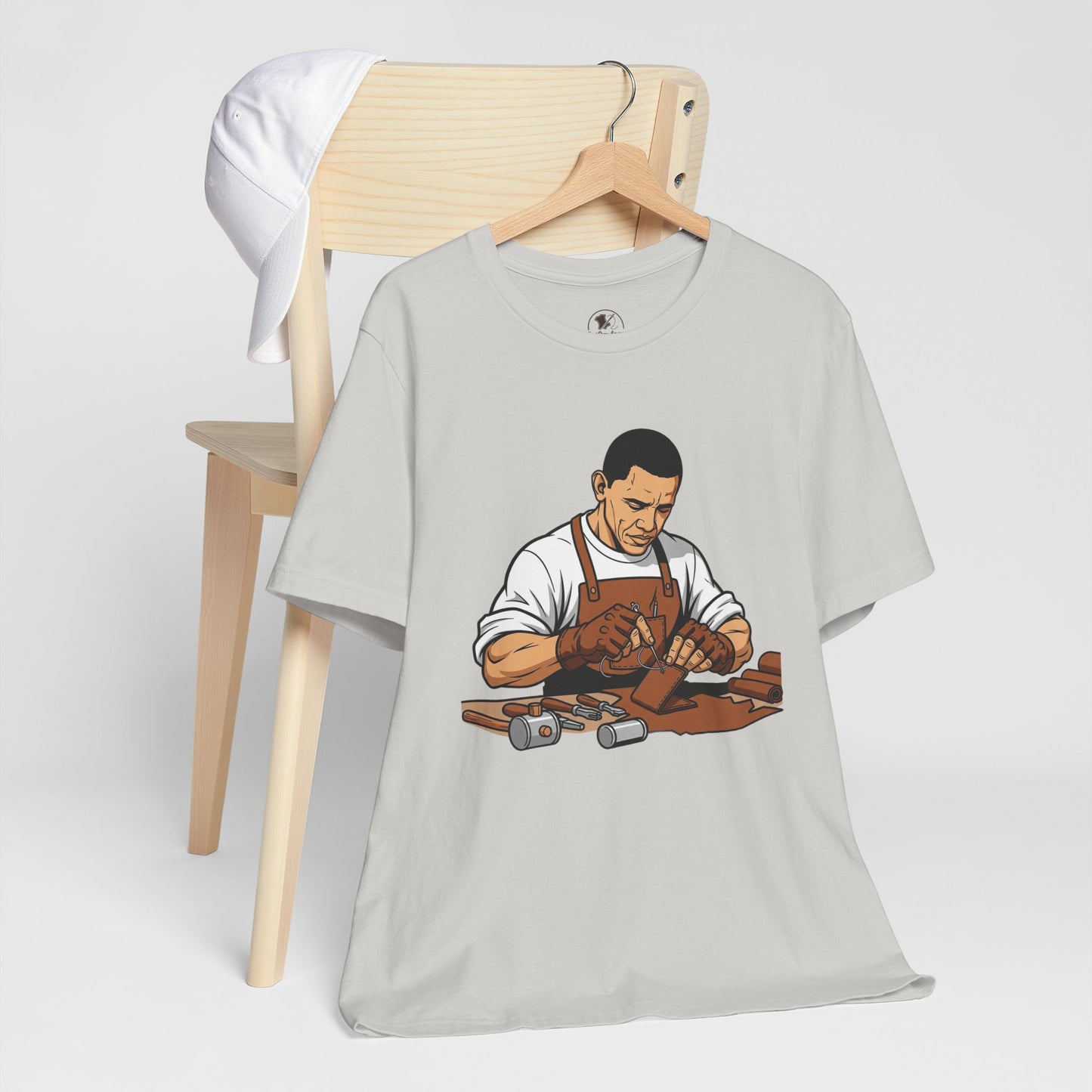 Craftsman Tee for Art Lovers - Unisex Shirt, Handyman Gift for Woodworking Enthusiasts, Perfect Father's Day Gift - ArtOm_farm™ LEATHER