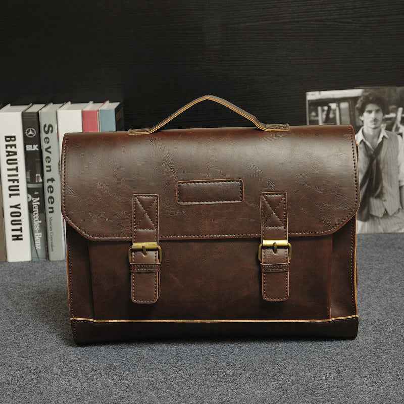 Crazy Horse Leather Briefcase for Men - Timeless Style and Durability - ArtOm_farm™ LEATHER