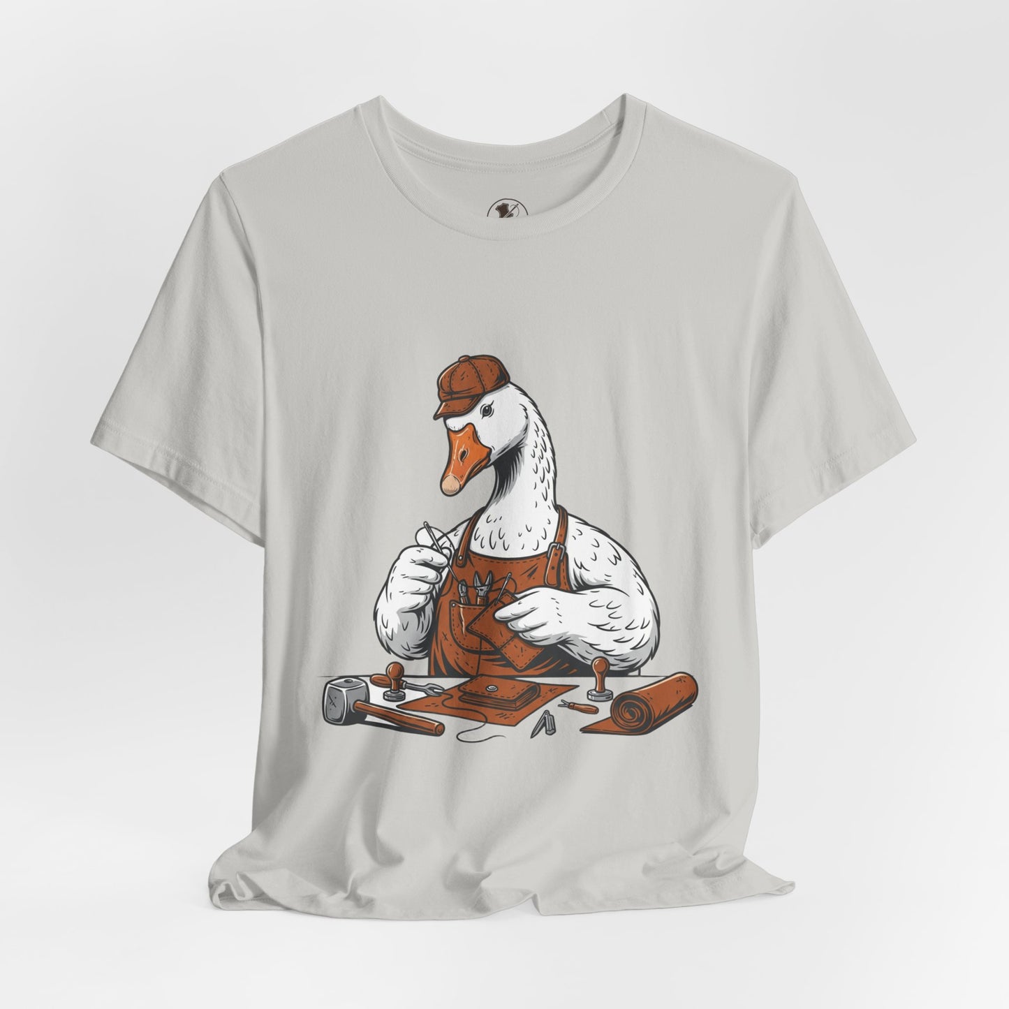 Creative Duck Artisan Tee - Unisex Graphic T-Shirt, Unique Gift for Crafters, Fun Animal Shirt, Artisan Duck Tee - ArtOm_farm™ LEATHER