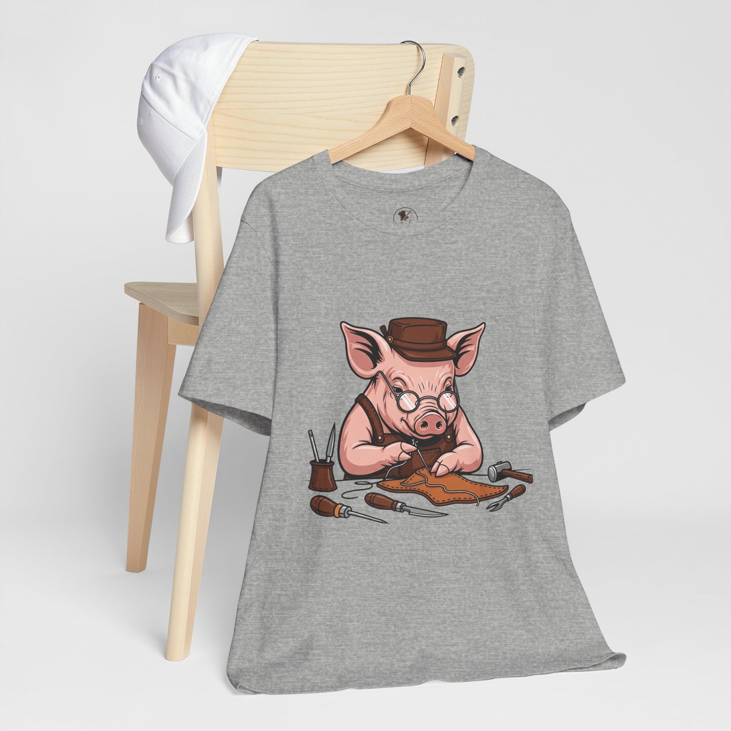 Pig Carver Tee - Funny Pig Shirt for Animal Lovers, Unique Crafting Humor Apparel, Perfect Farm Style Gift - ArtOm_farm™ LEATHER